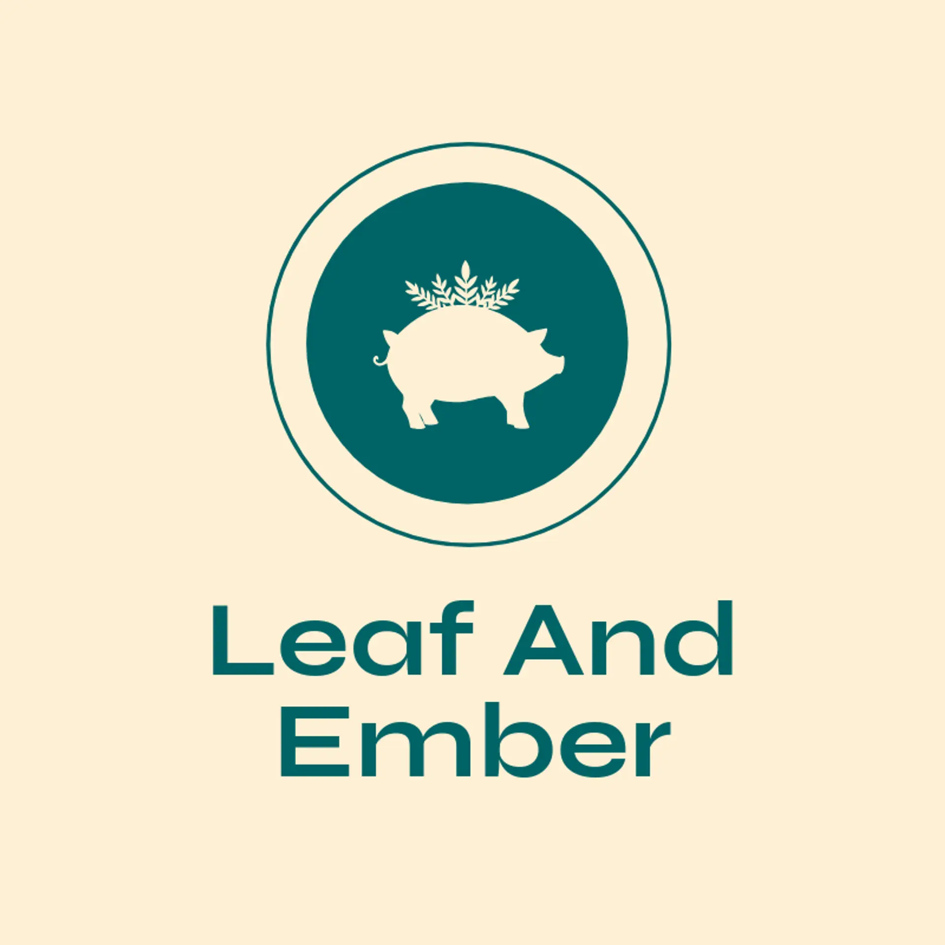 Leaf and Ember logo for lechon