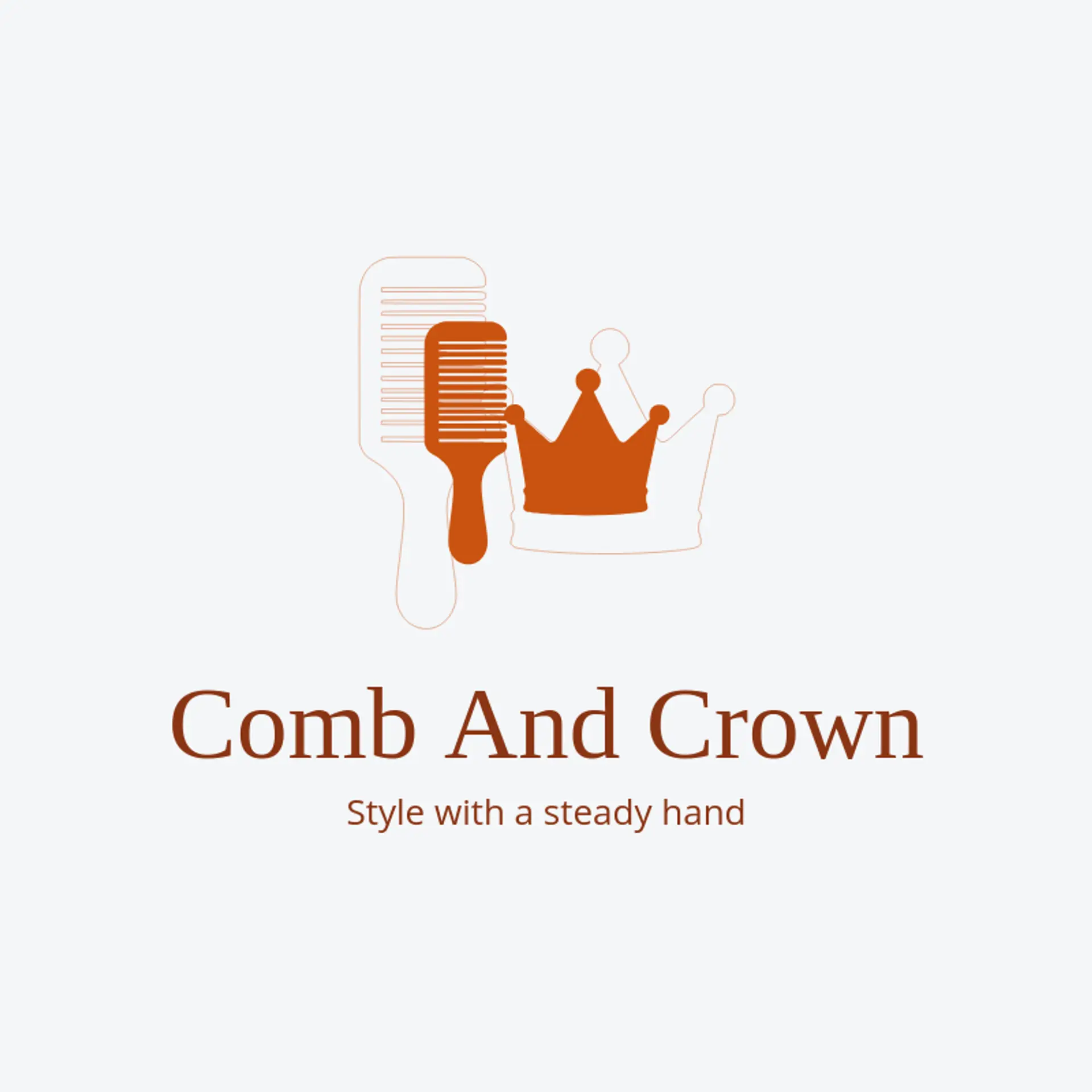 Comb And Crown logo for barbershop