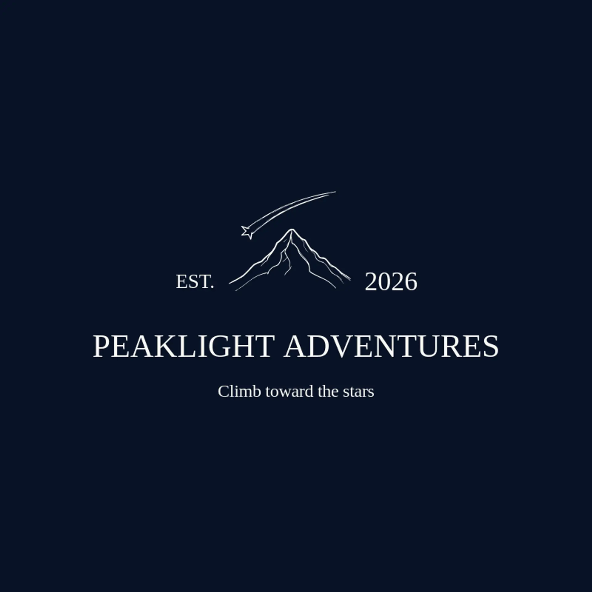 Peaklight Adventures logo for shooting star