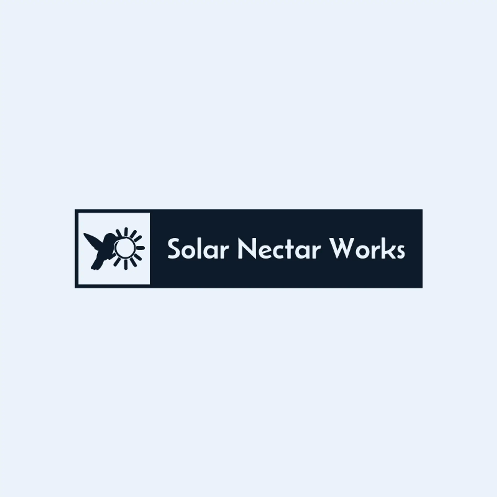 Solar Nectar Works logo for hummingbird
