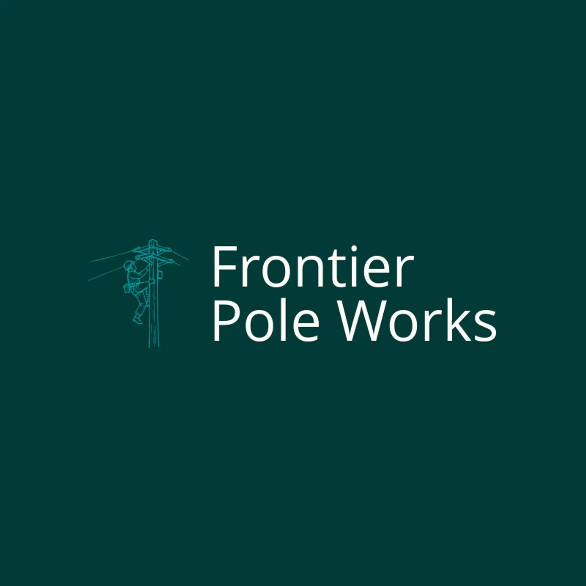 Frontier Pole Works logo for lineman