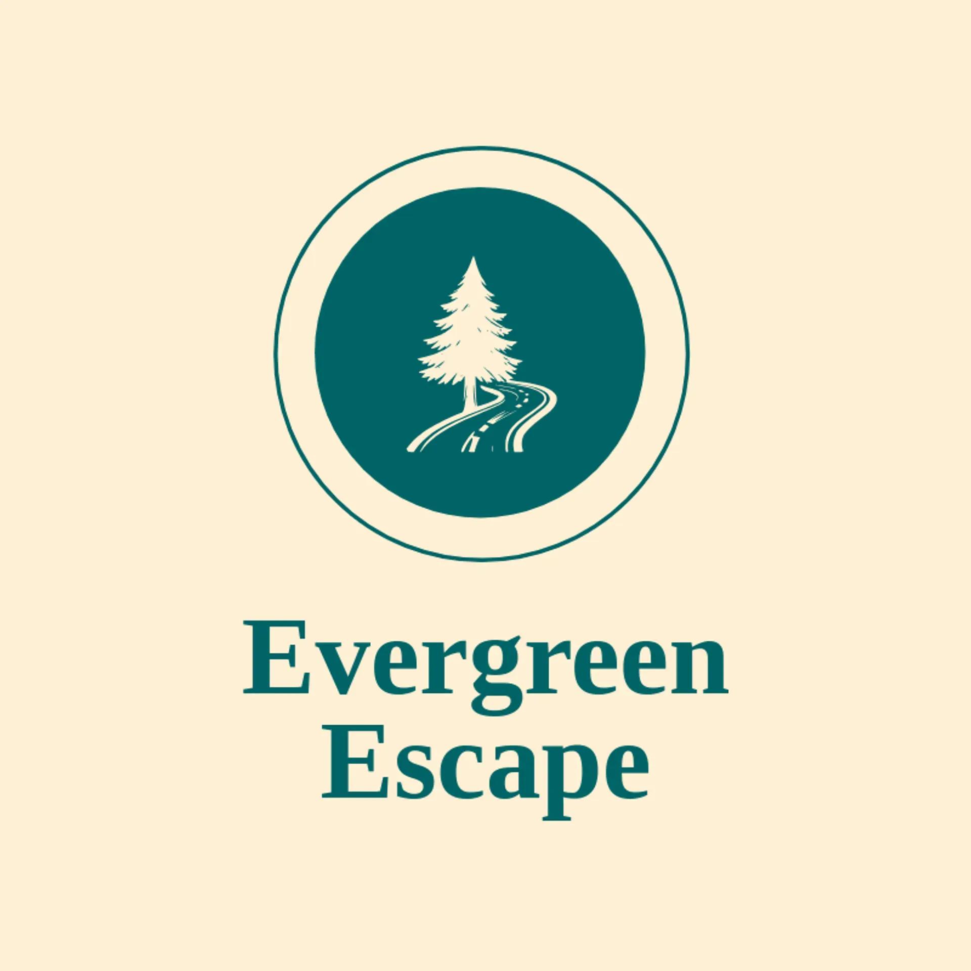 Evergreen Escape logo for road trip