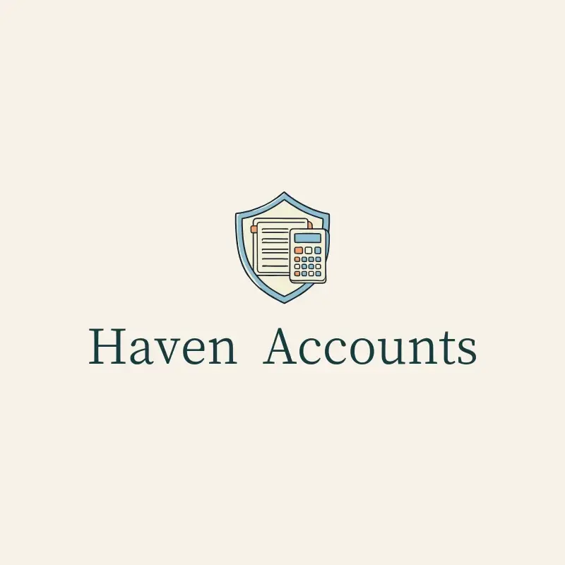 The bookkeeping name Haven Accounts as a branded logo with a color icon