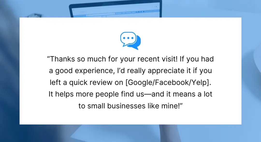 example of a message to request review