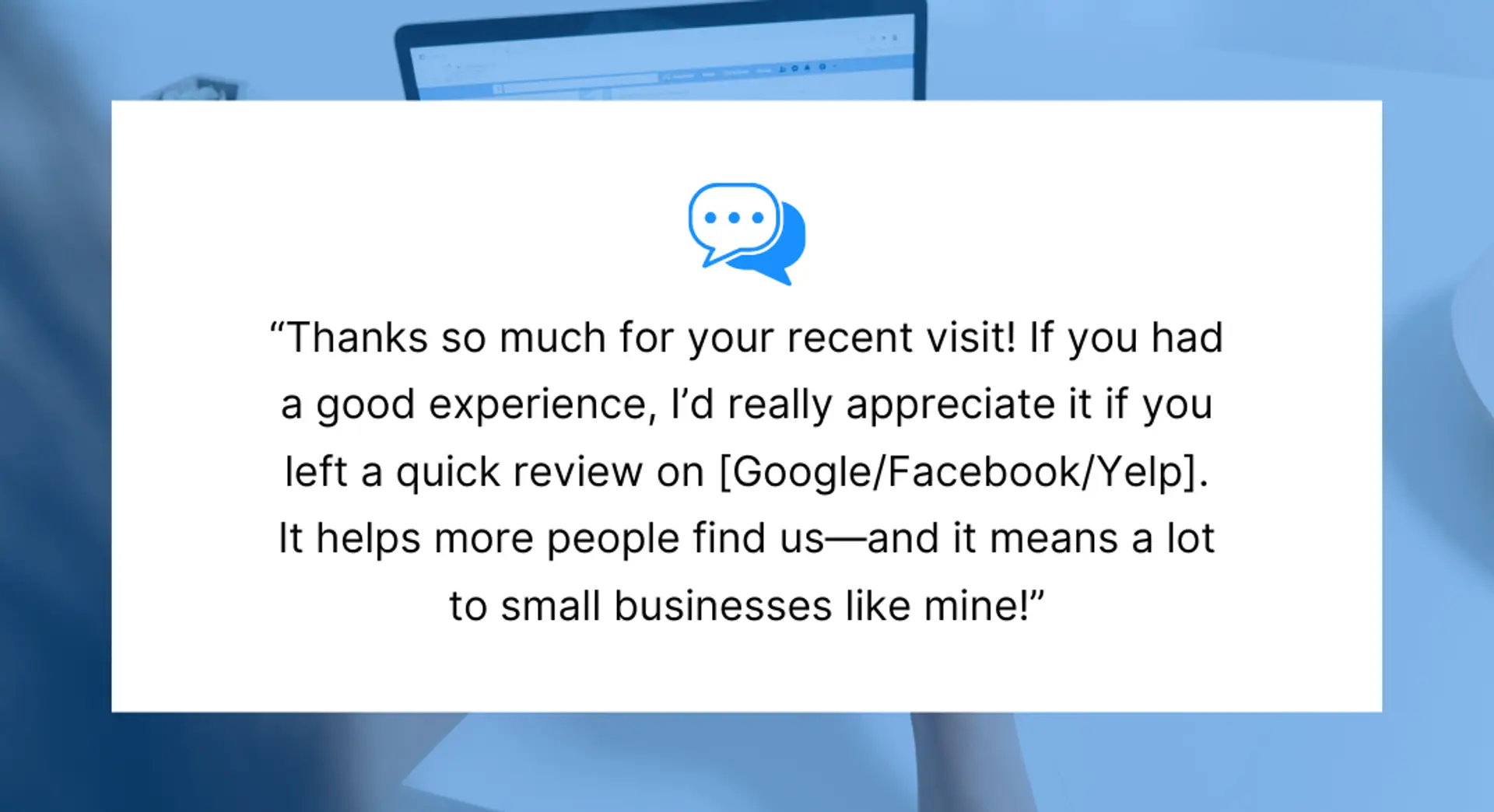 example of a message to request review
