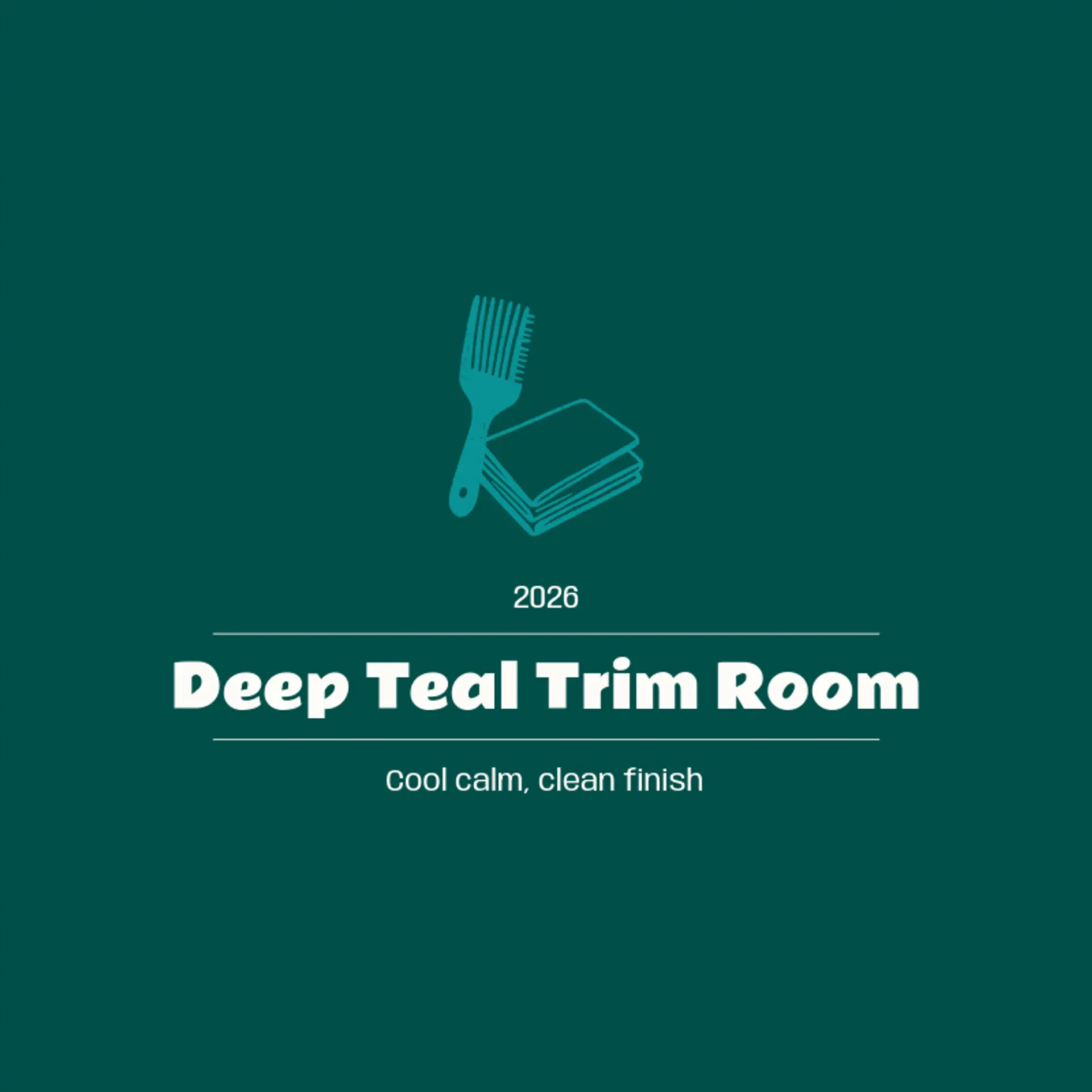 Deep Teal Trim Room logo for men salon