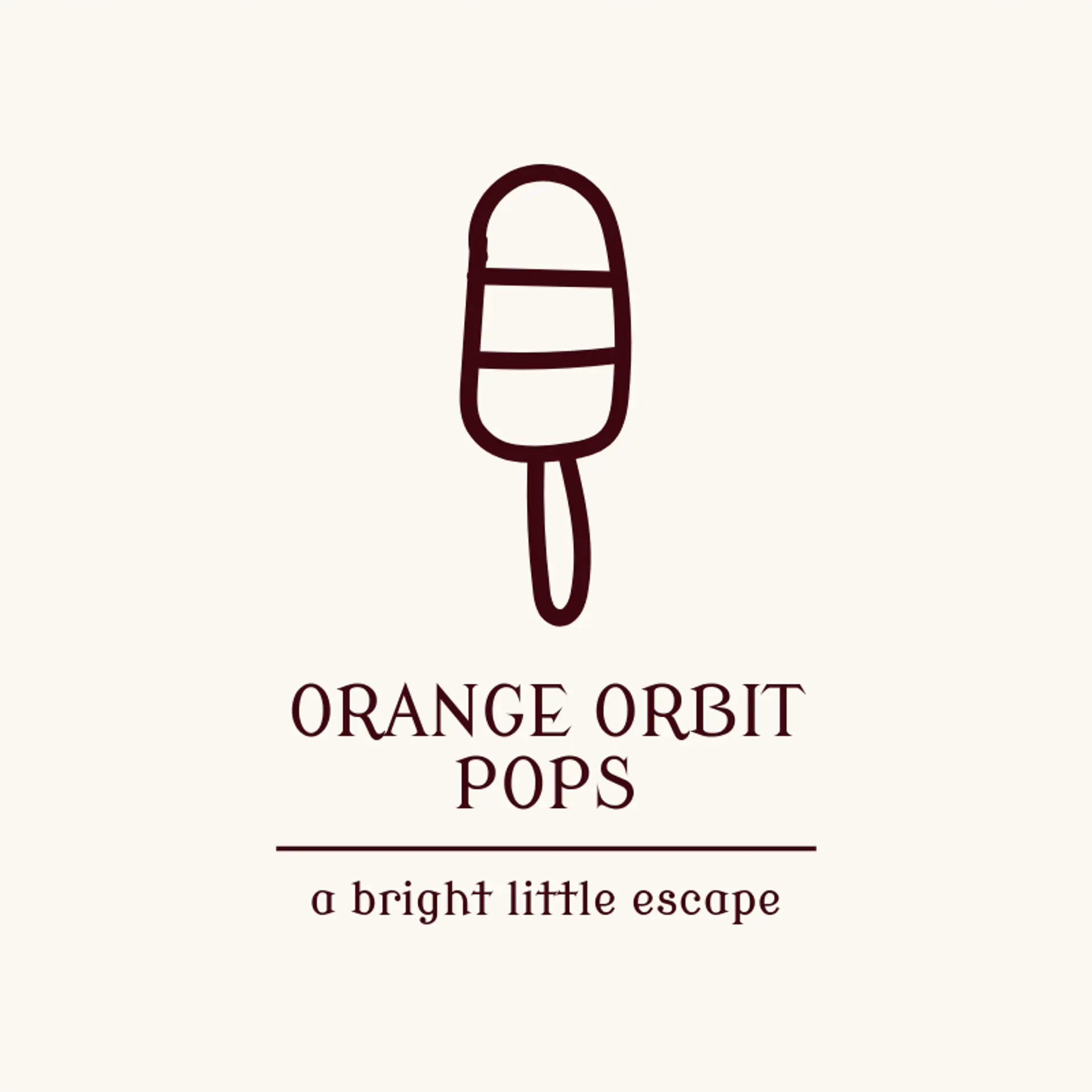Orange Orbit Pops logo for popsicle