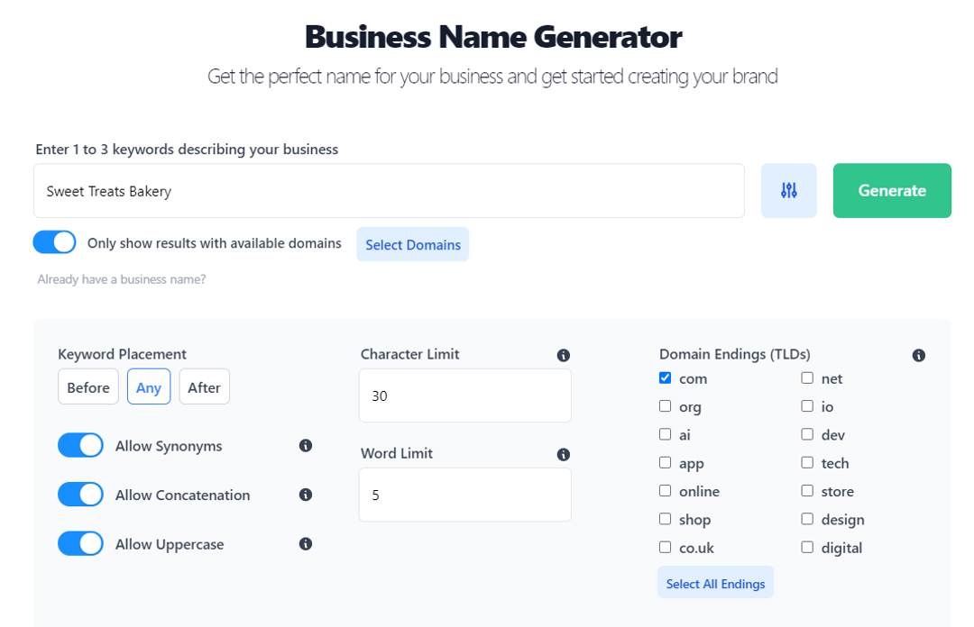 Business Name Generator