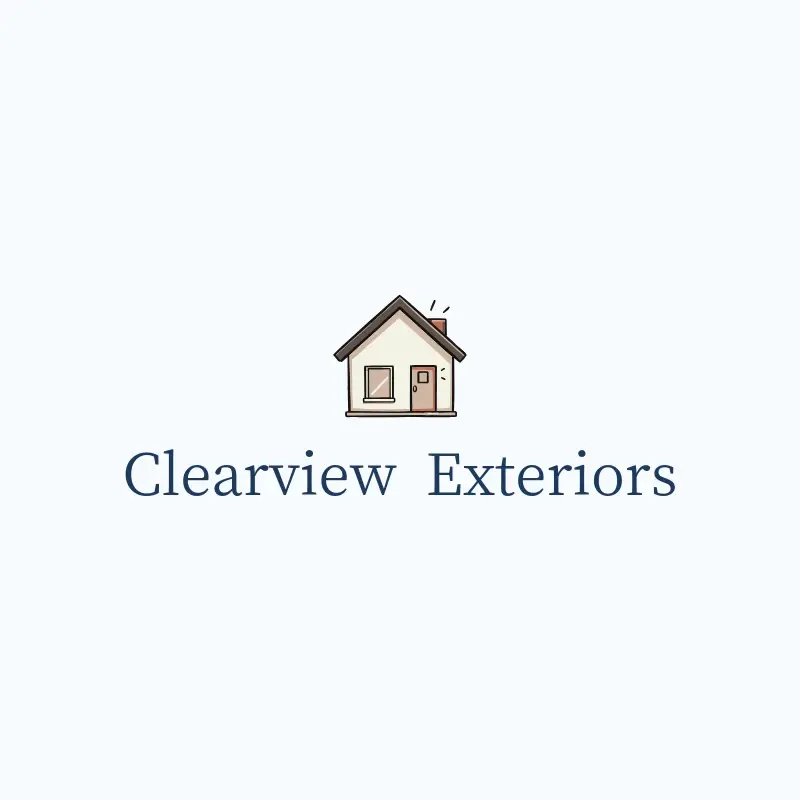 The pressure washing name Clearview Exteriors as a branded logo with a color icon