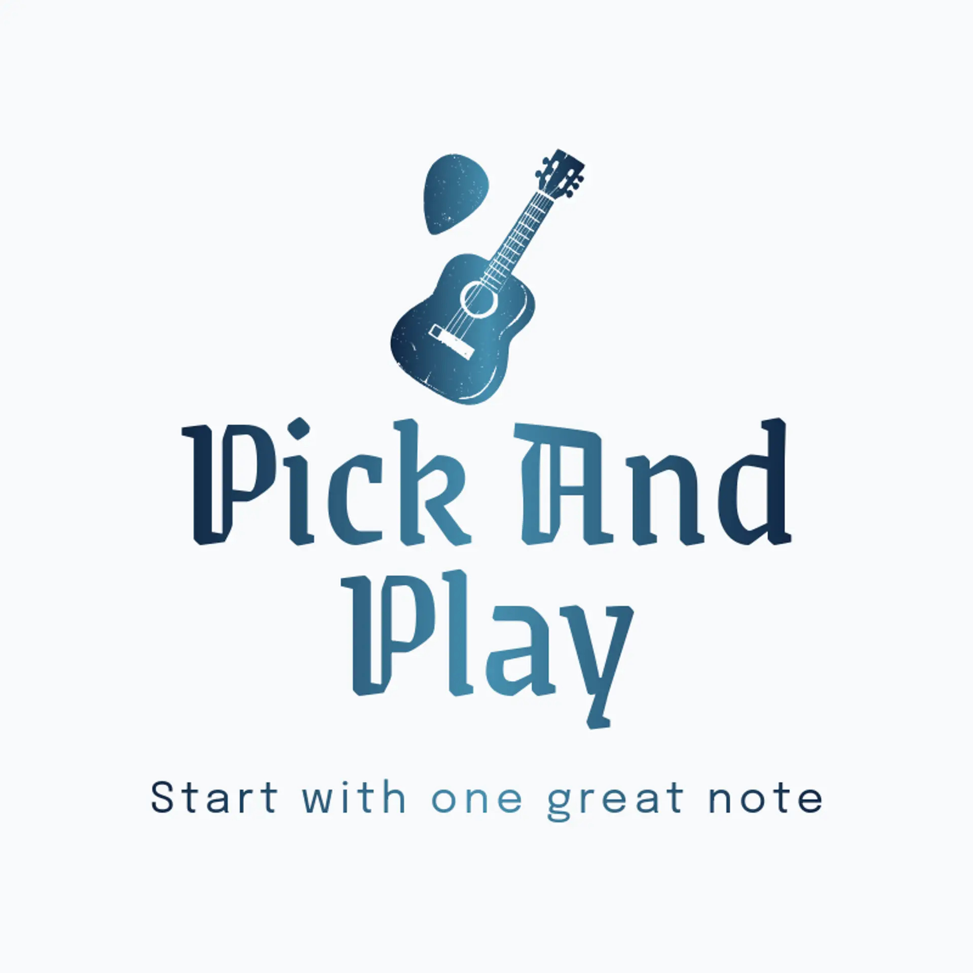 Pick and Play logo for guitar