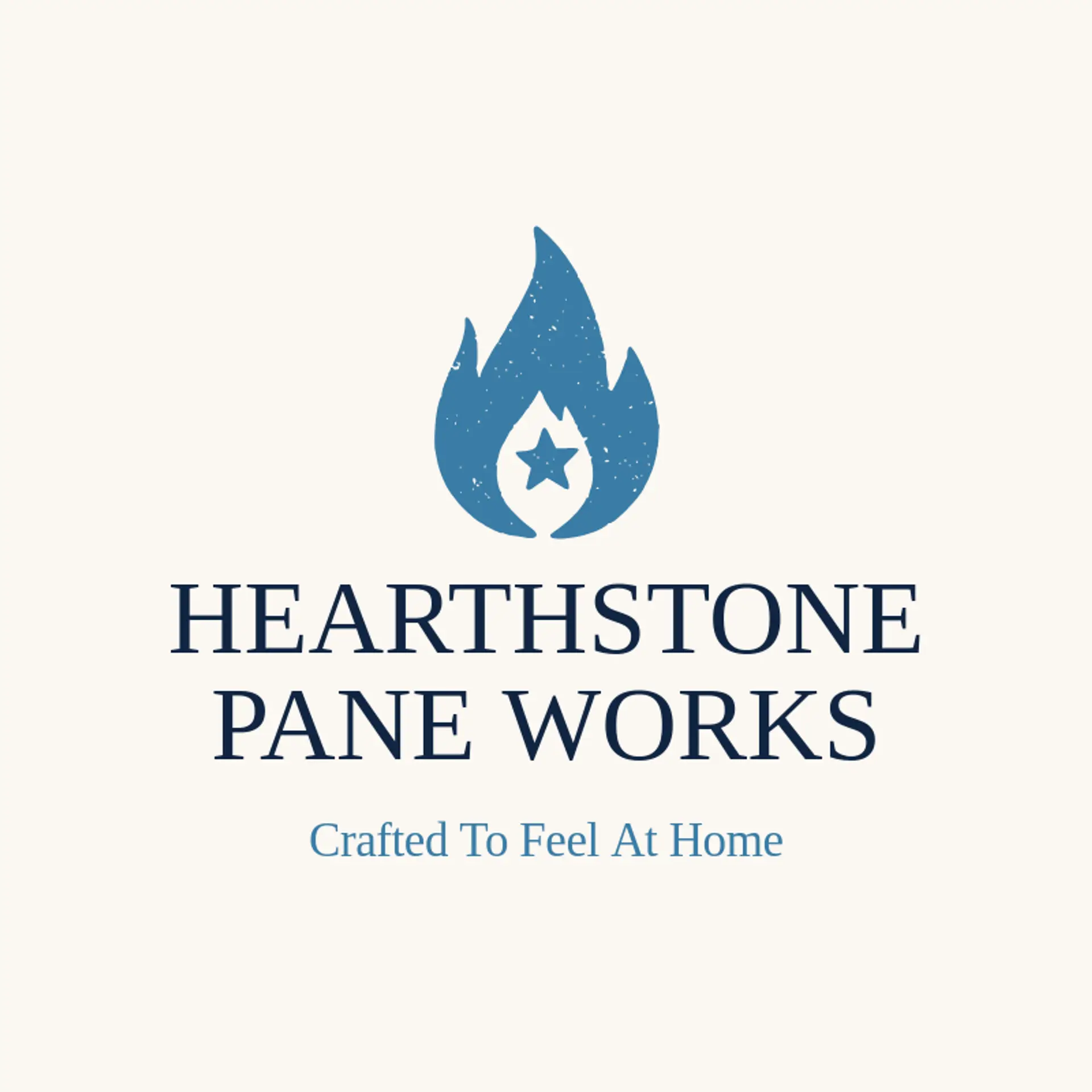 Hearthstone Pane Works logo for stained glass