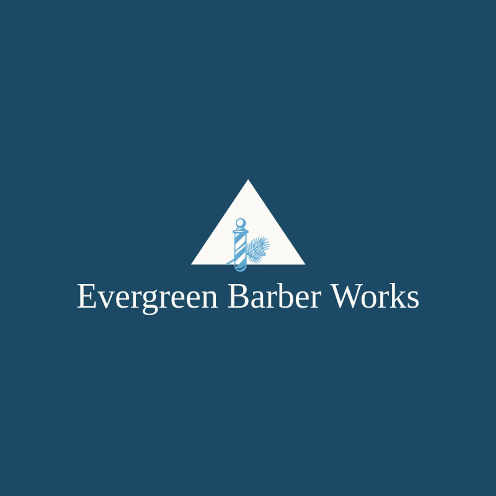 Evergreen Barber Works logo for barber pole
