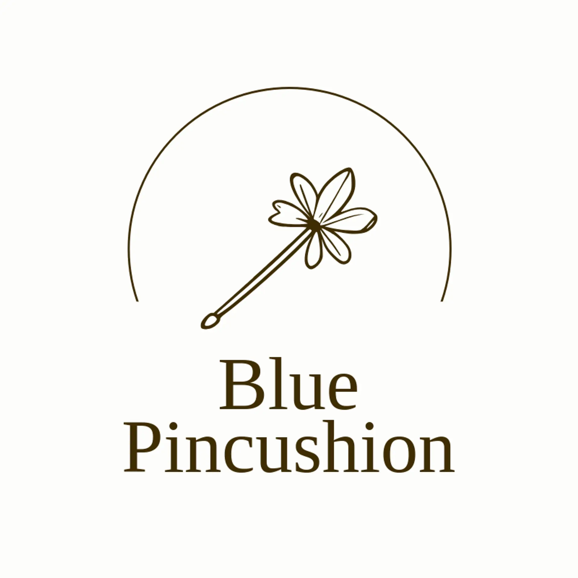 Blue Pincushion logo for sewing