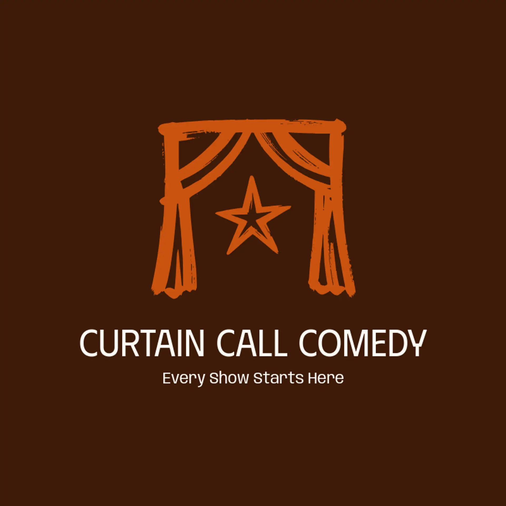 Curtain Call Comedy logo for comedy
