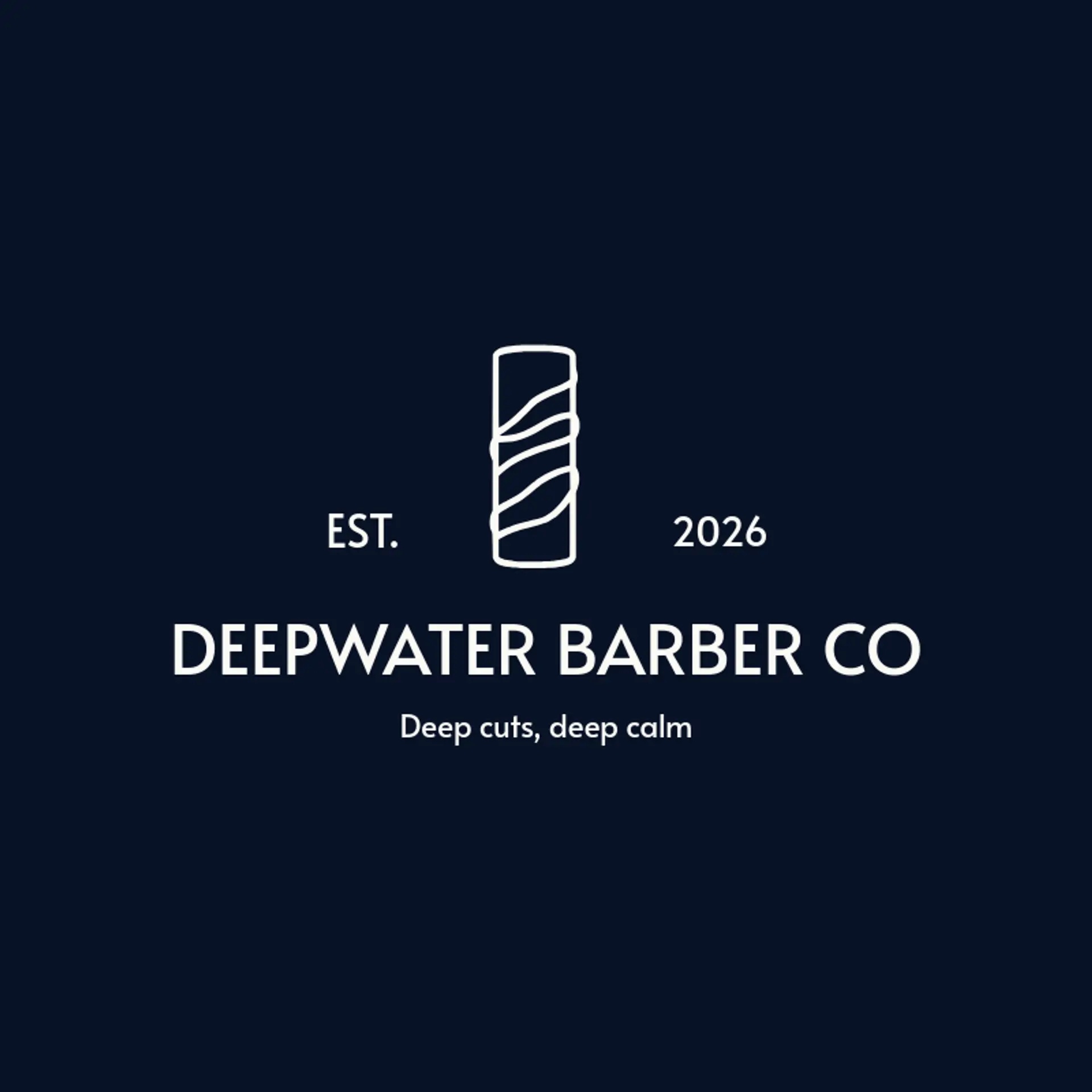 Deepwater Barber Co logo for men salon