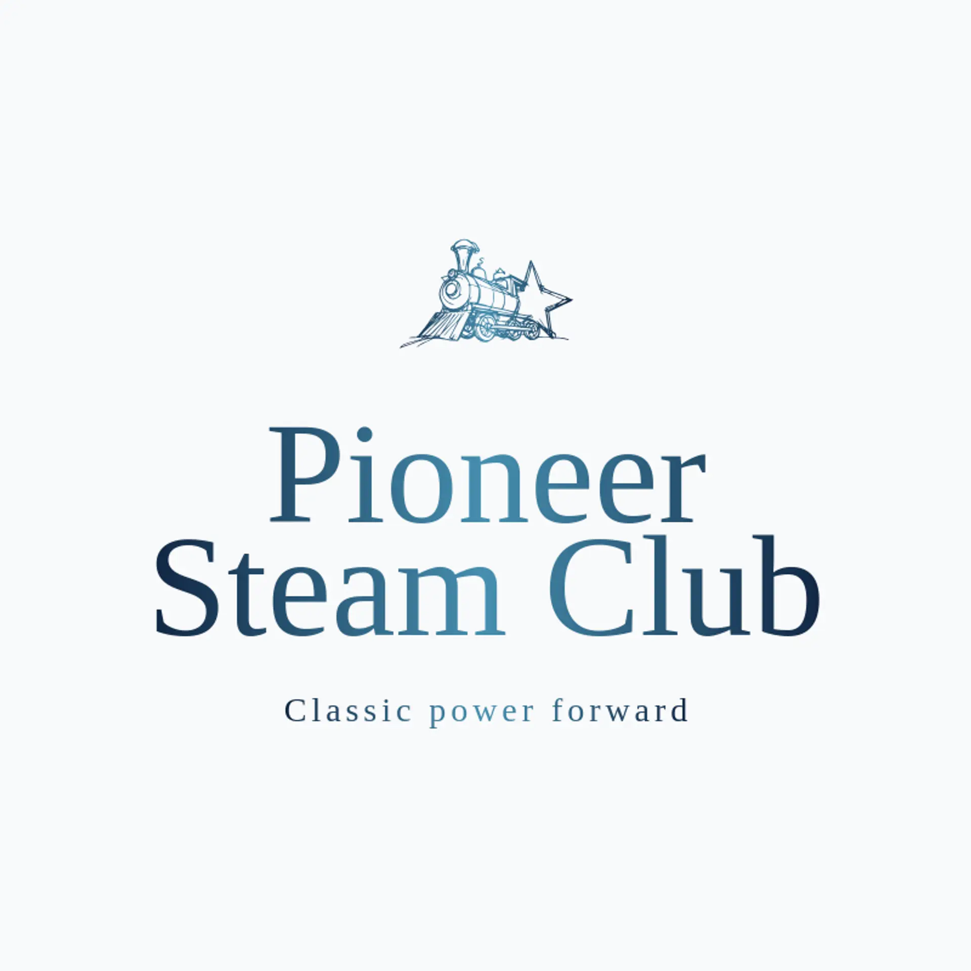 Pioneer Steam Club logo for railroad
