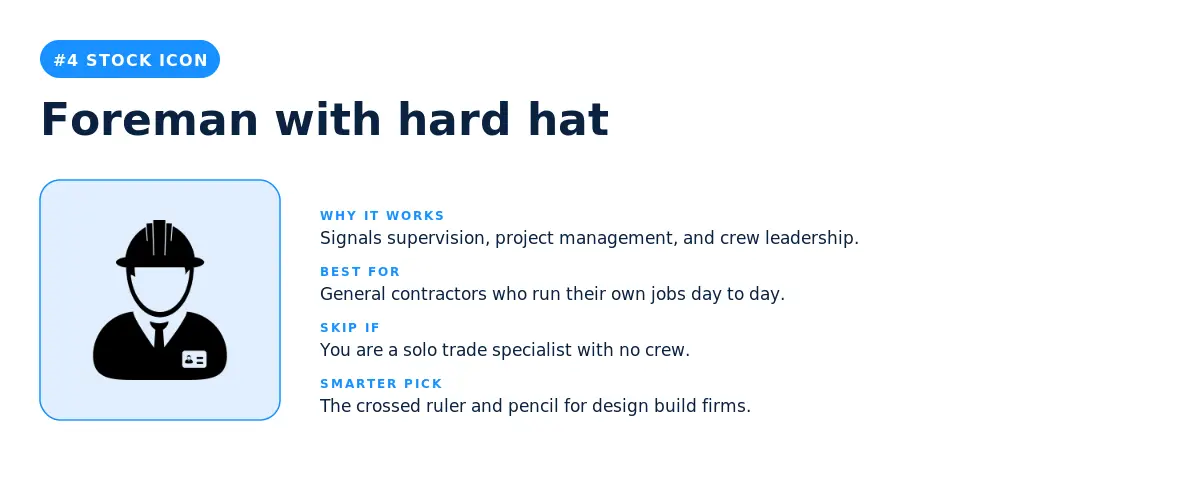 Foreman with hard hat stock construction logo icon