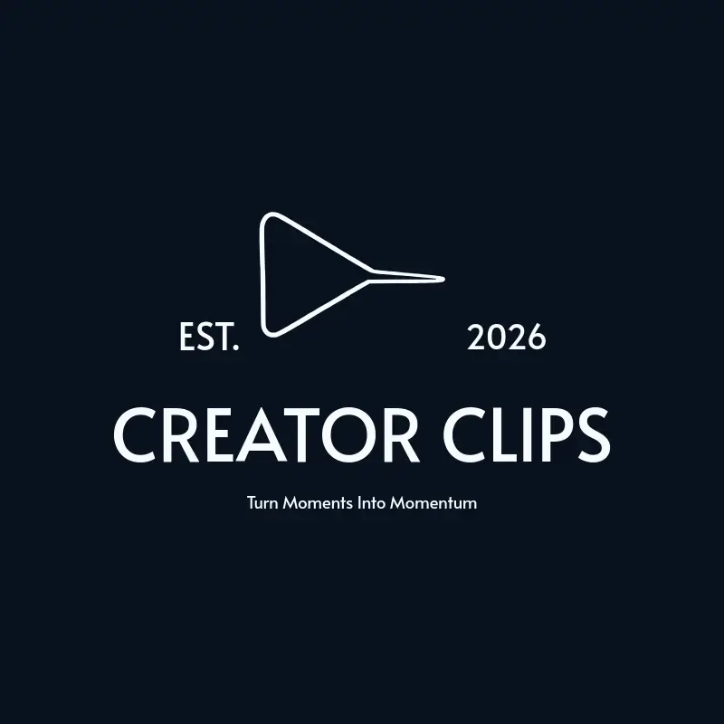 The Twitch name Creator Clips as a branded logo with a single color icon