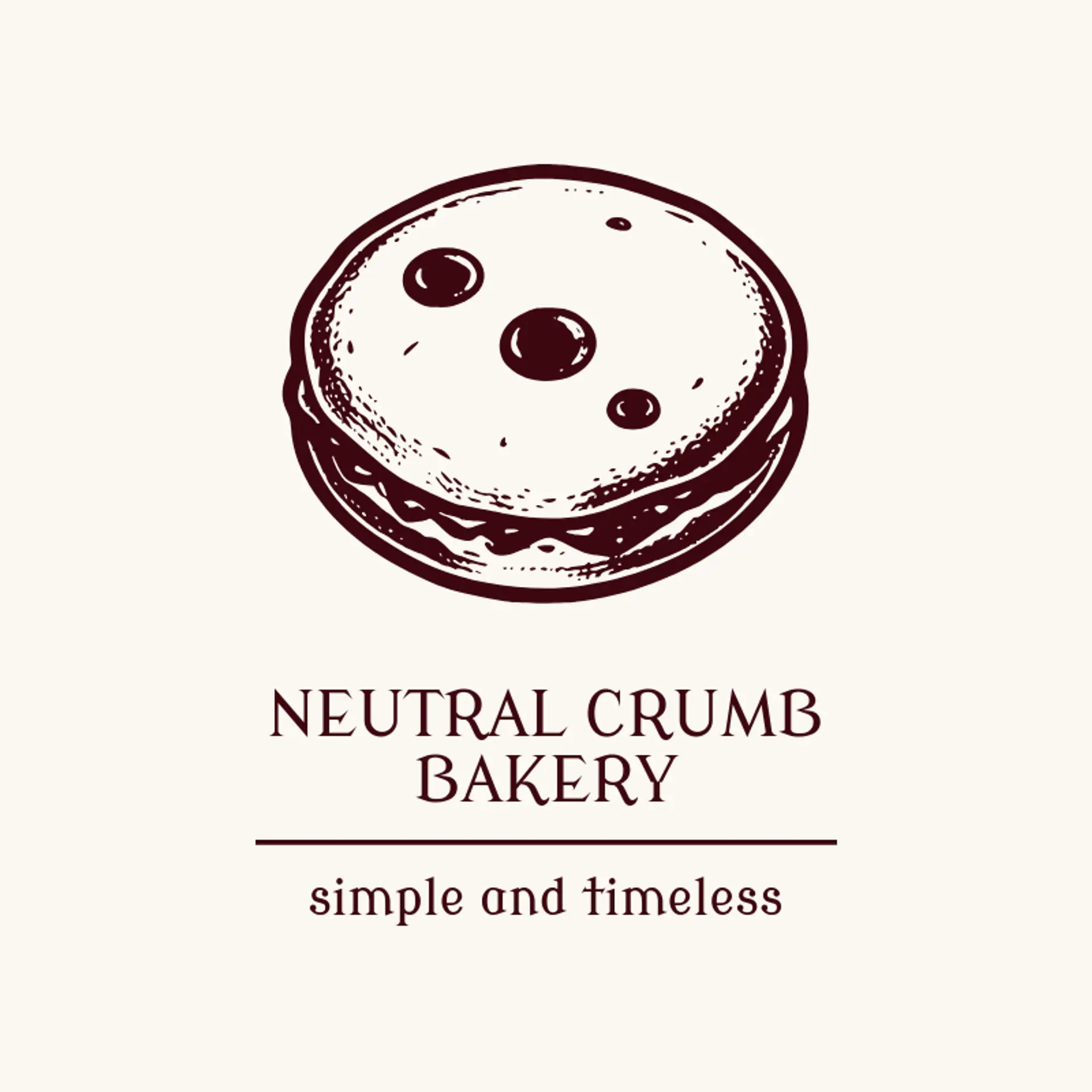 Neutral Crumb Bakery logo for cookie