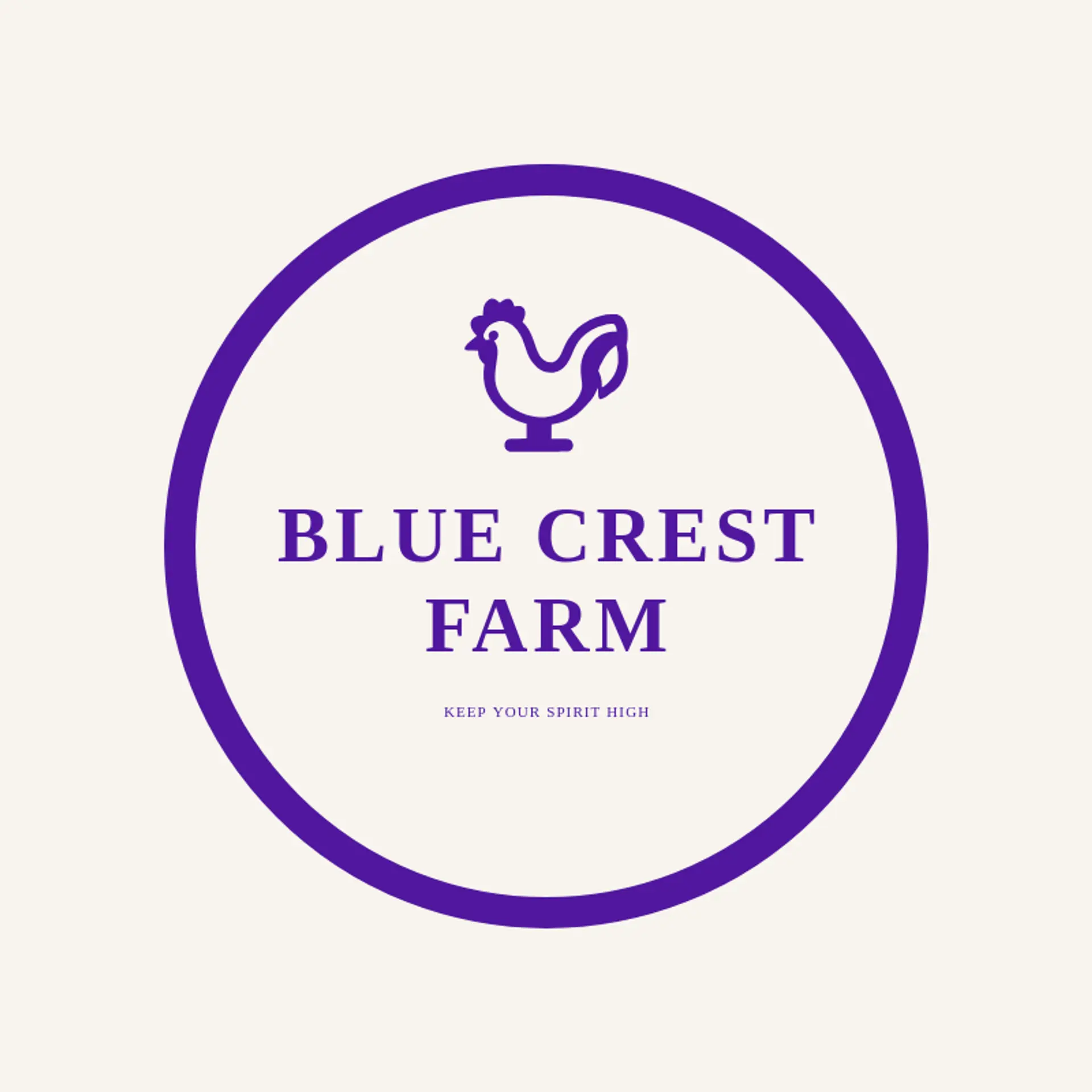 Blue Crest Farm logo for rooster
