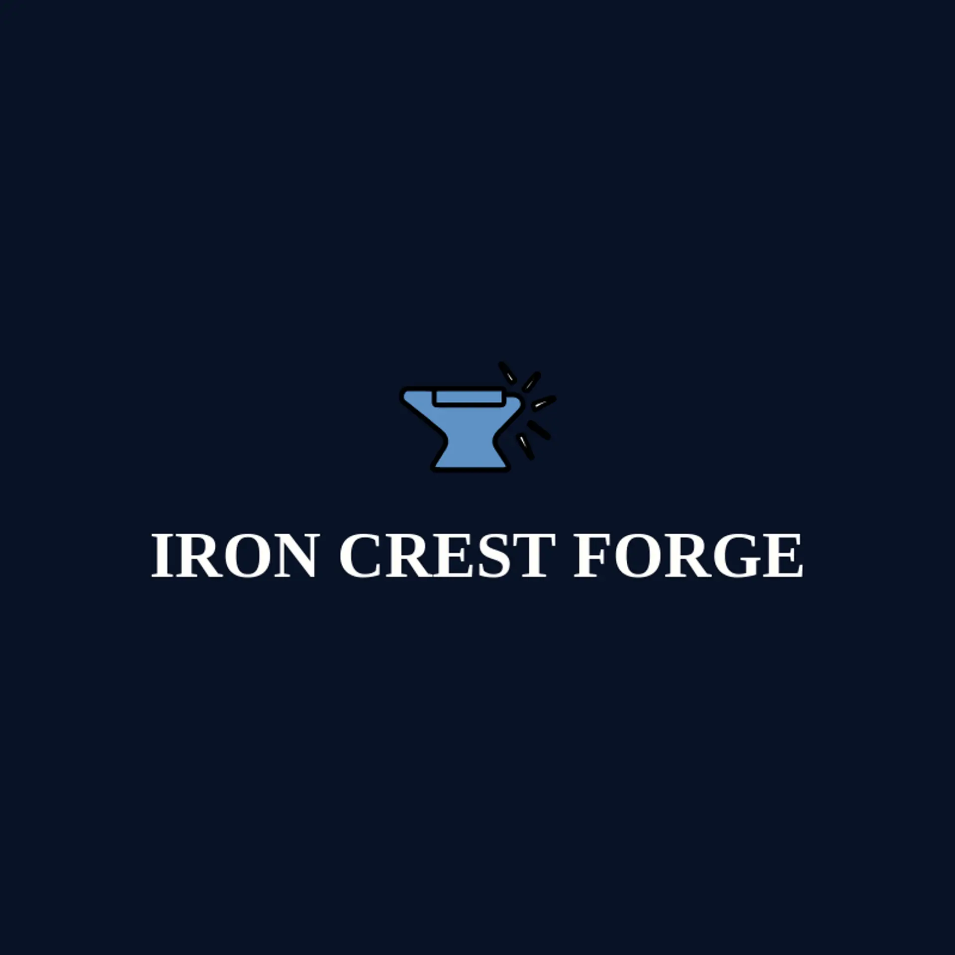 Iron Crest Forge logo for metal