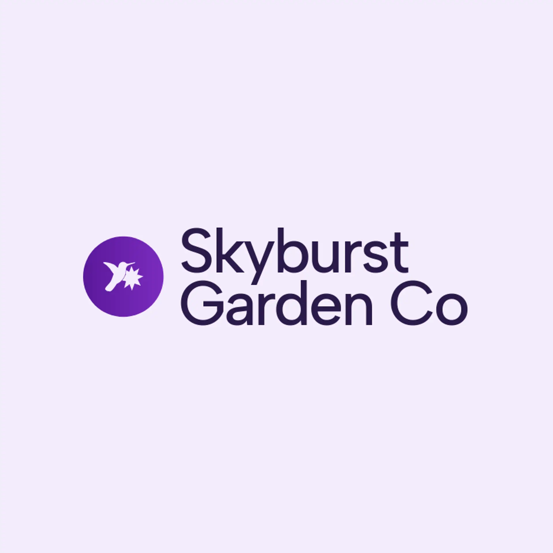 Skyburst Garden Co logo for hummingbird