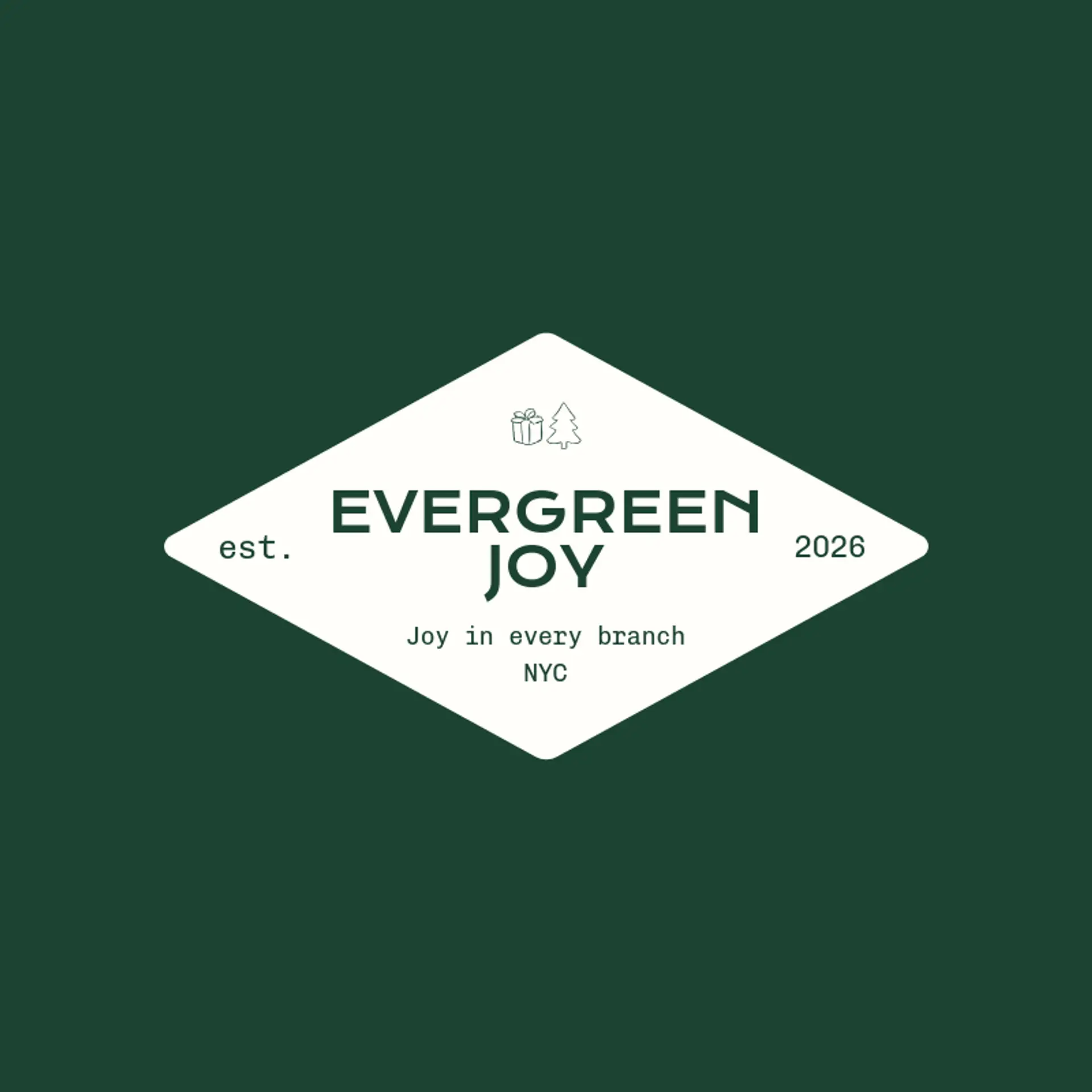 Evergreen Joy logo for christmas tree
