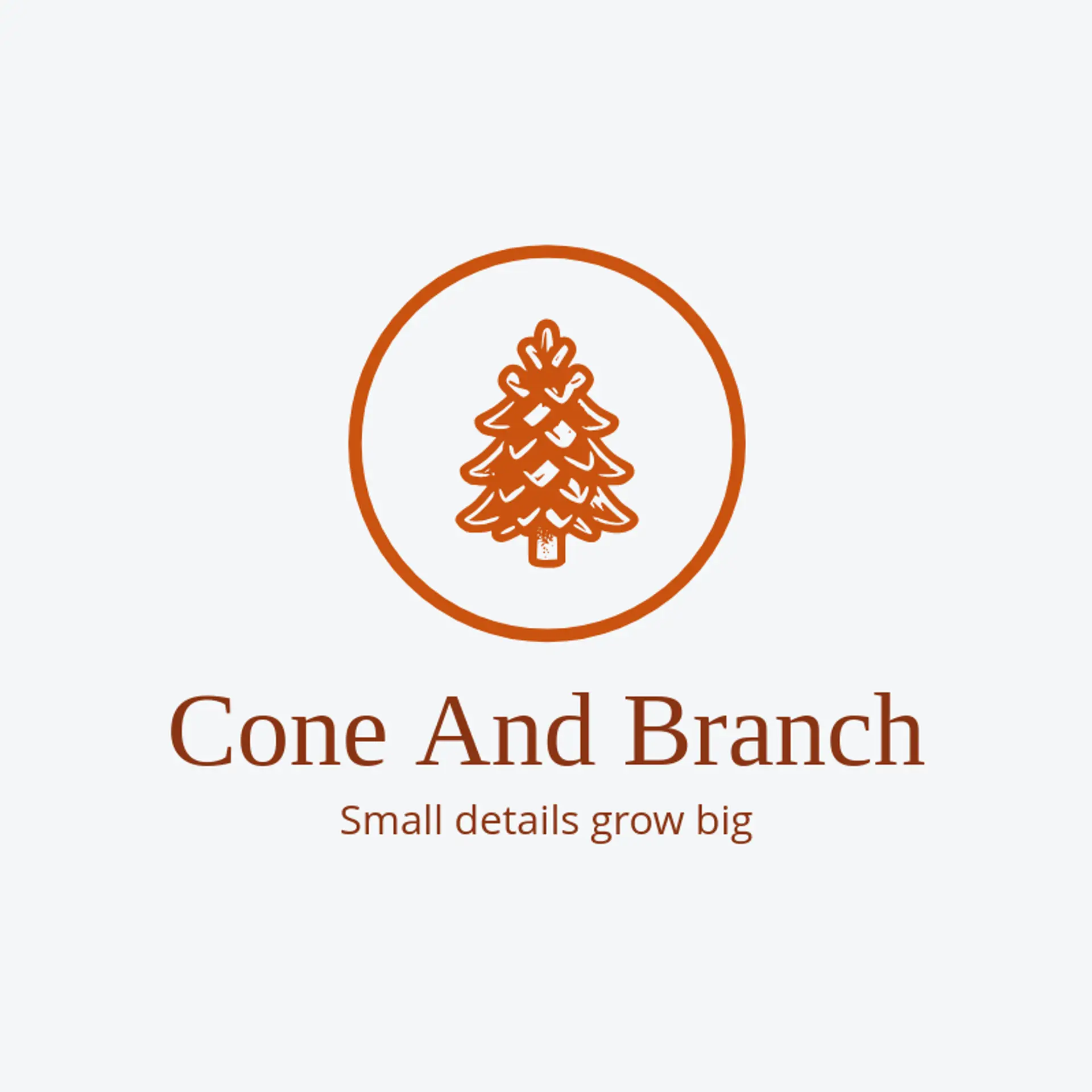 Cone And Branch logo for pine tree