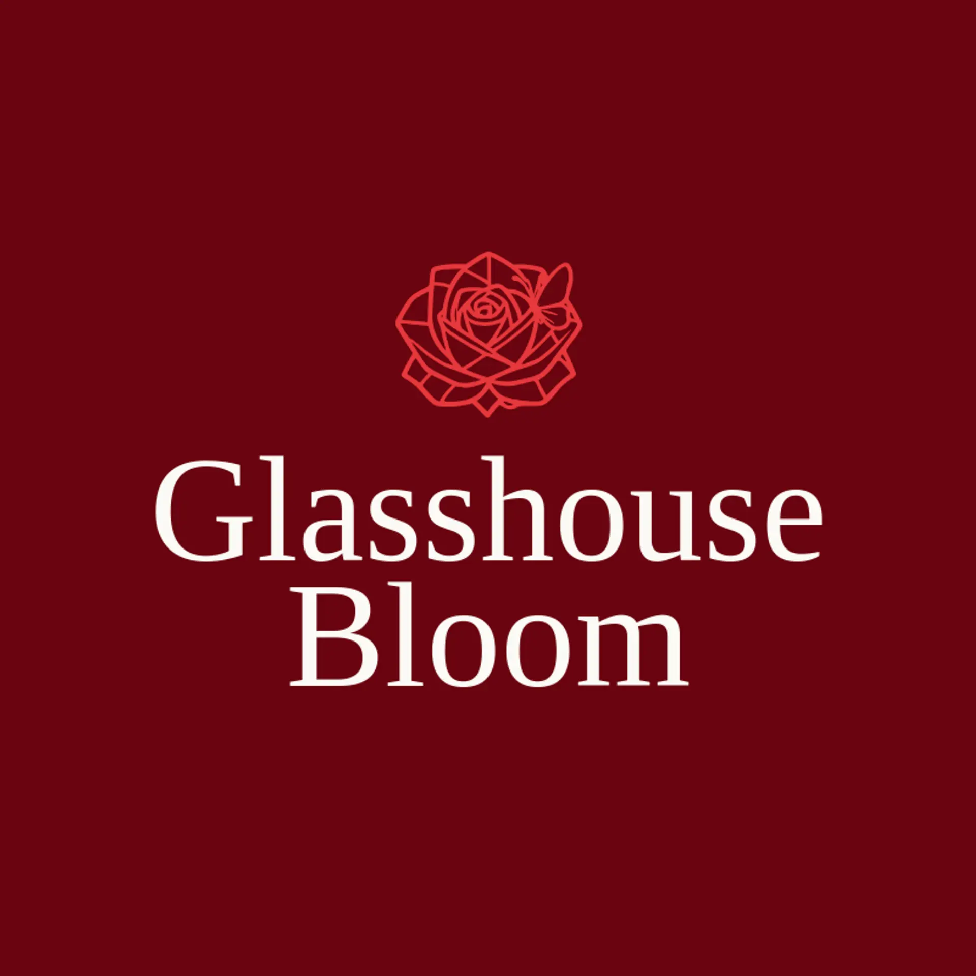 Glasshouse Bloom logo for stained glass