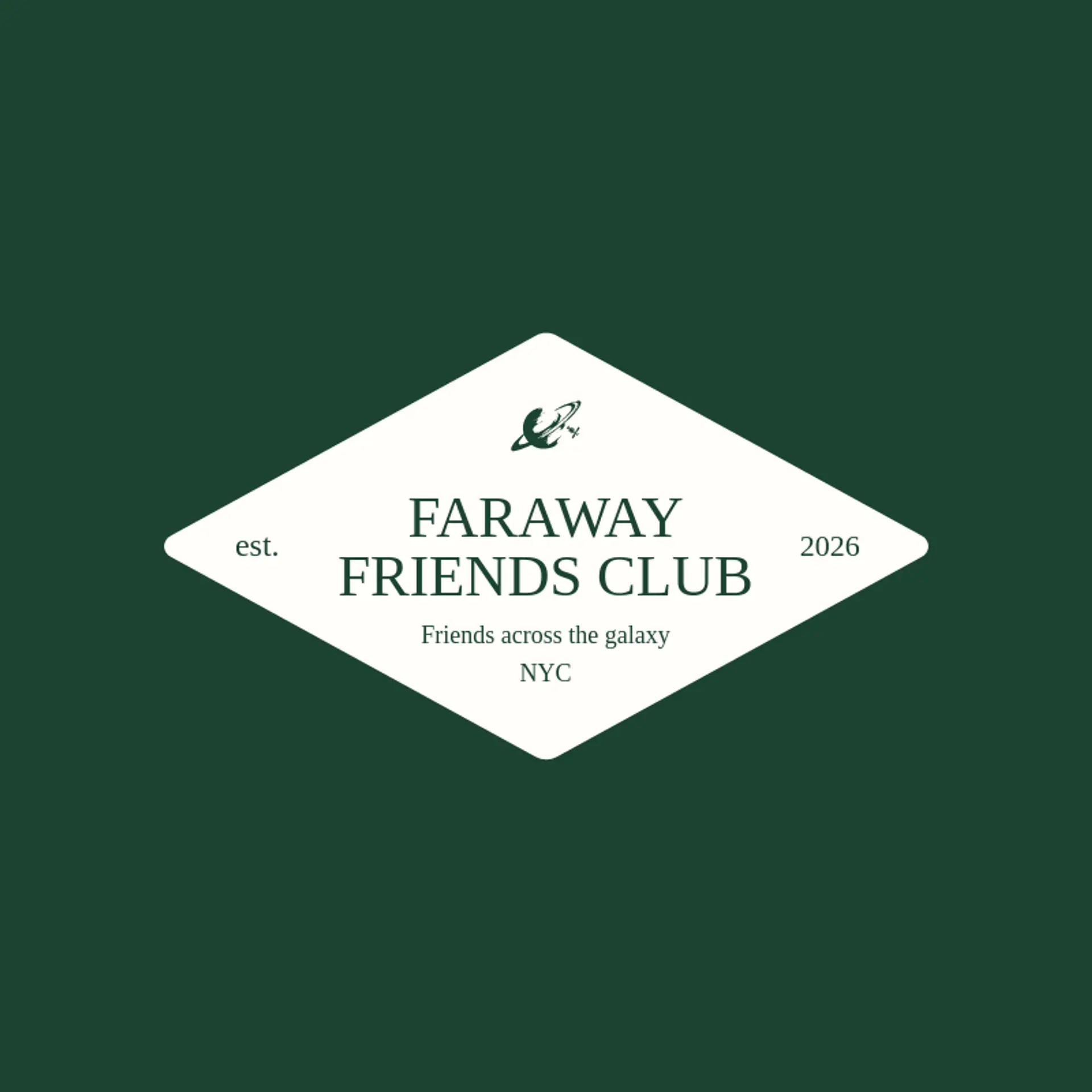 Faraway Friends Club logo for saturn