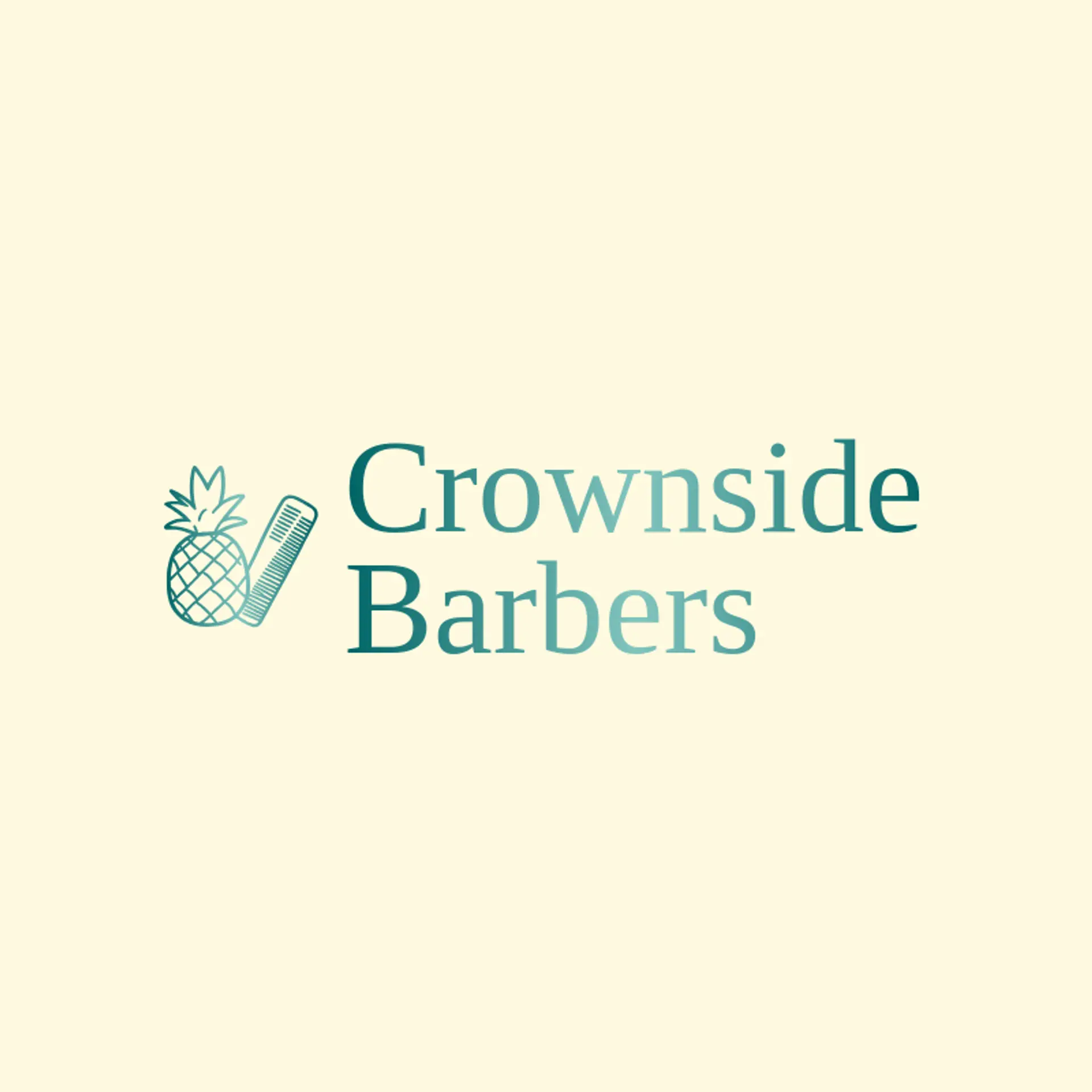 Crownside Barbers logo for pineapple