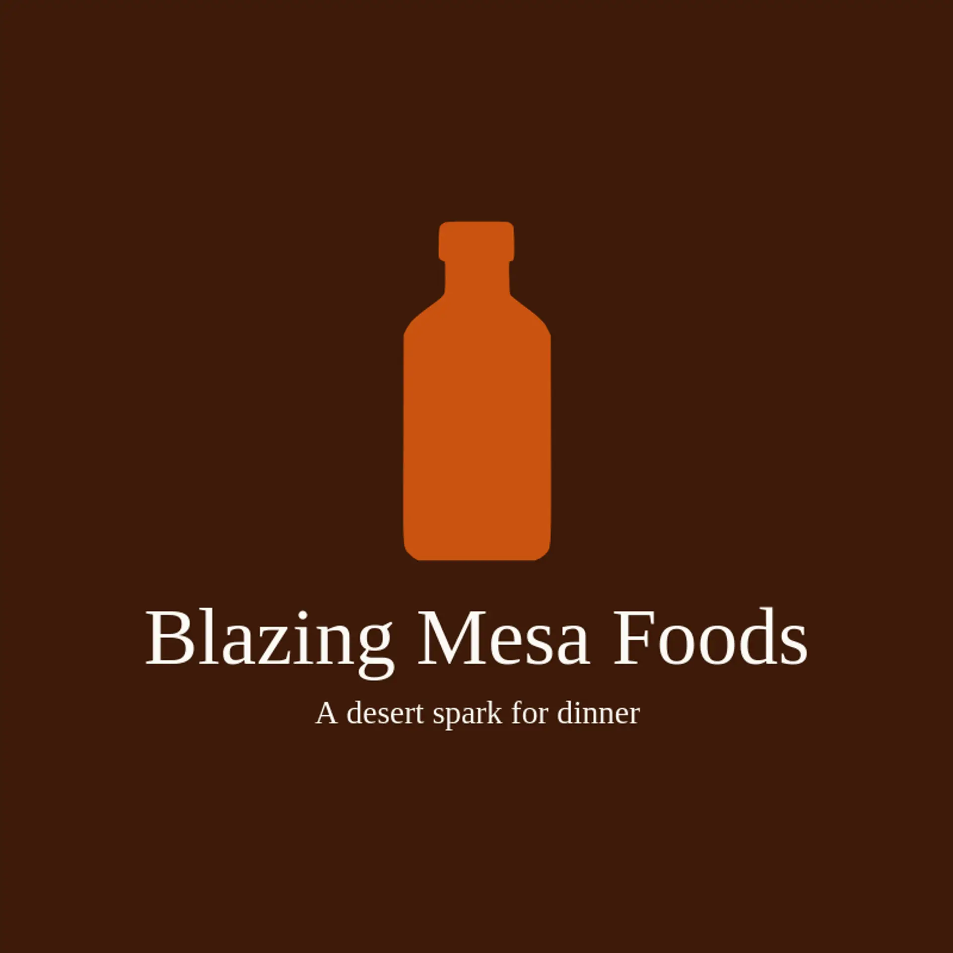 Blazing Mesa Foods logo for hot sauce