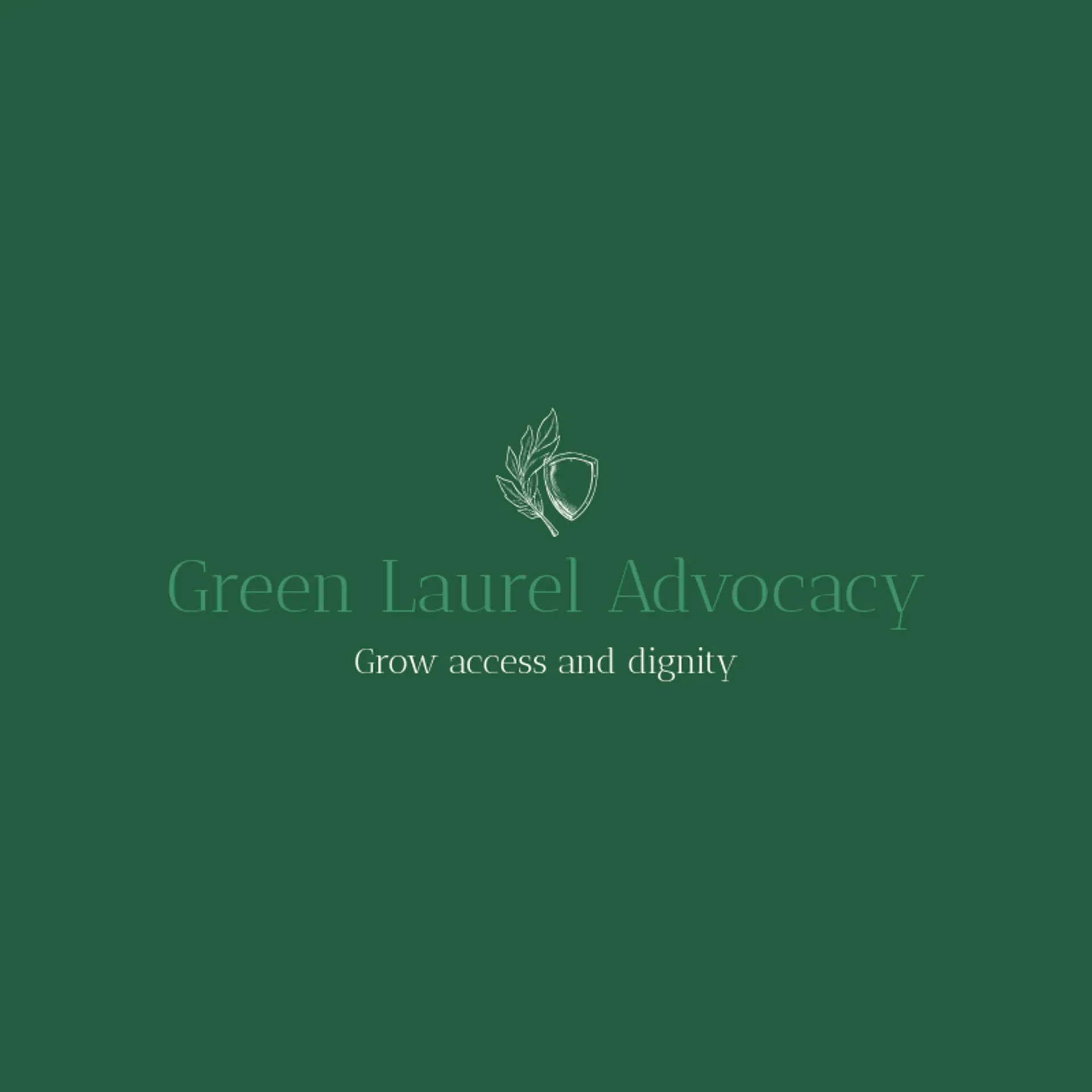 Green Laurel Advocacy logo for justice