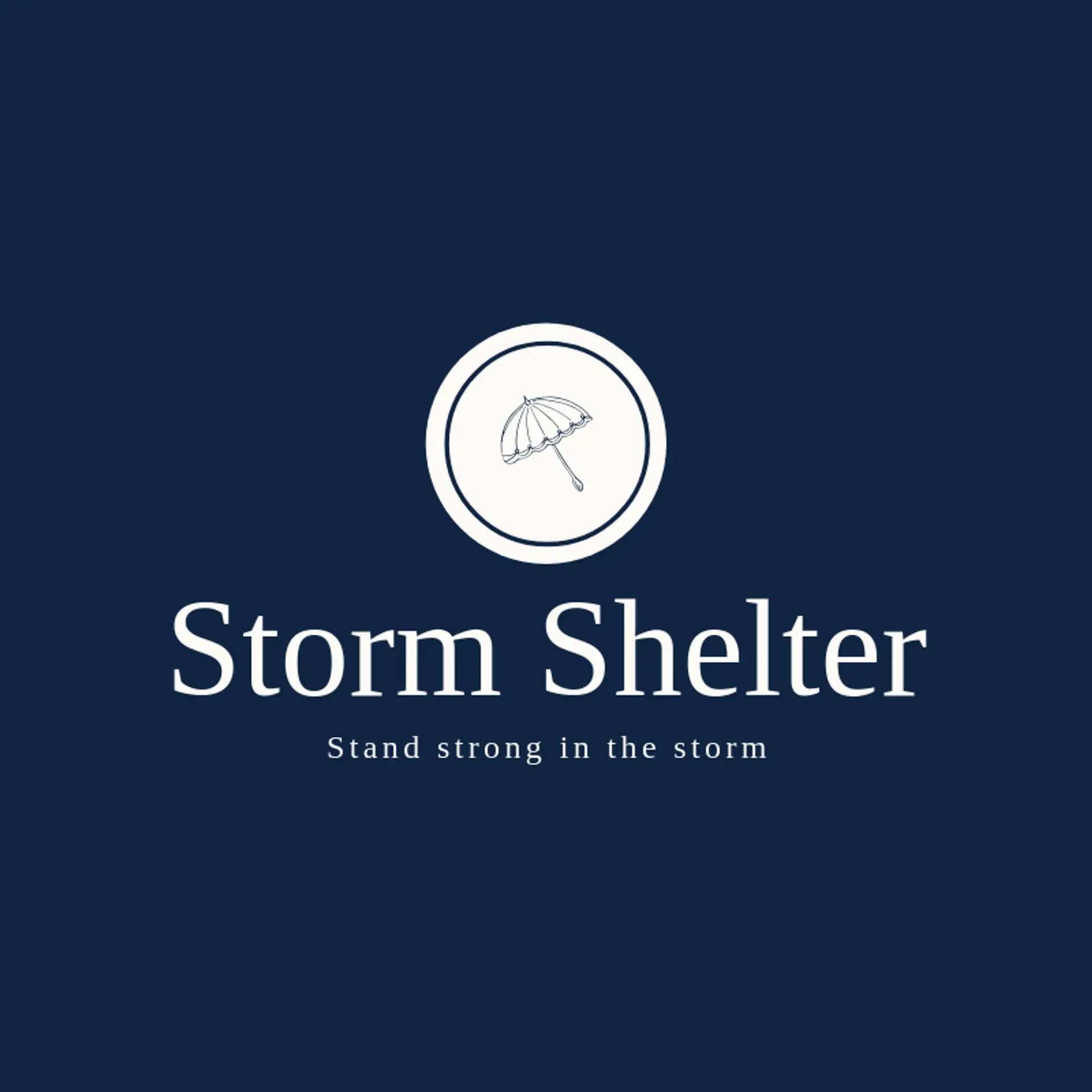 Storm Shelter logo for umbrella