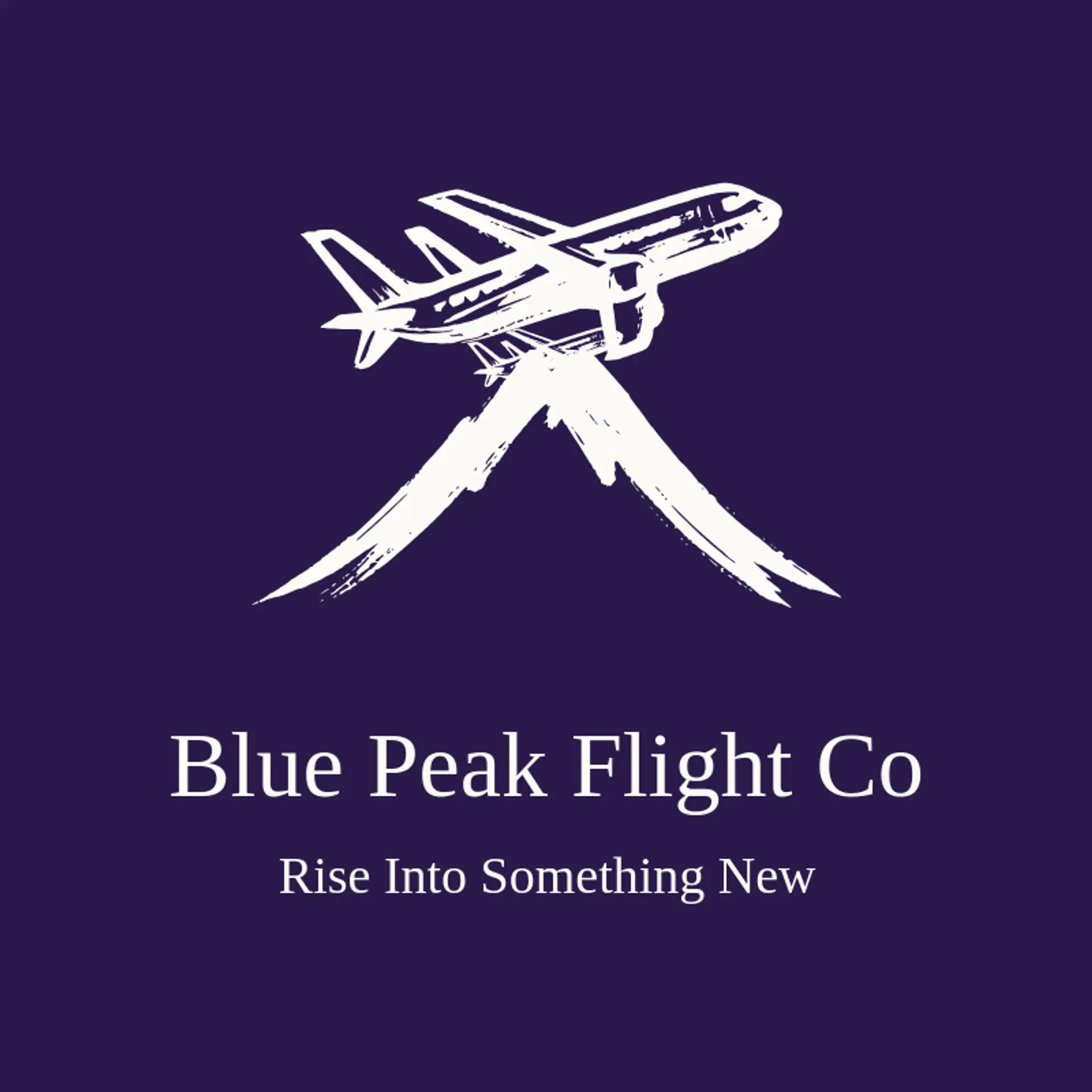 Blue Peak Flight Co logo for plane
