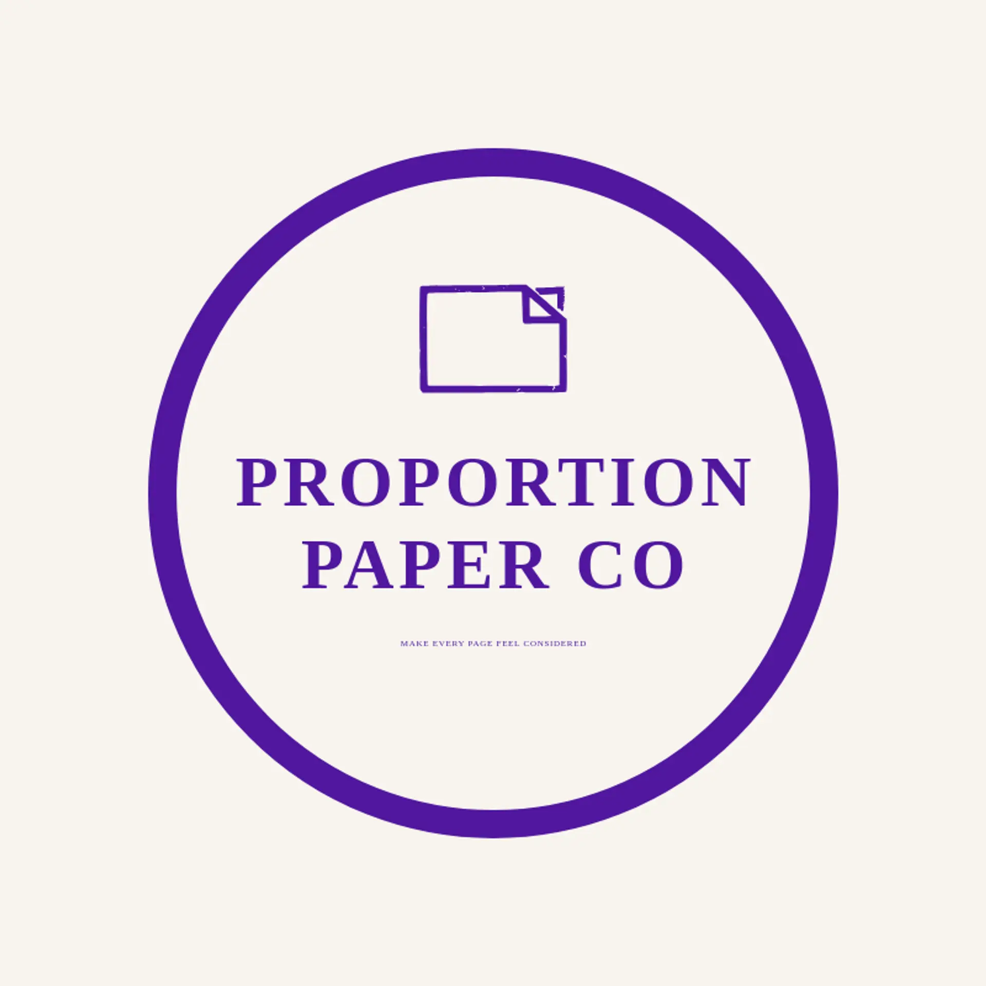 Proportion Paper Co logo for rectangle