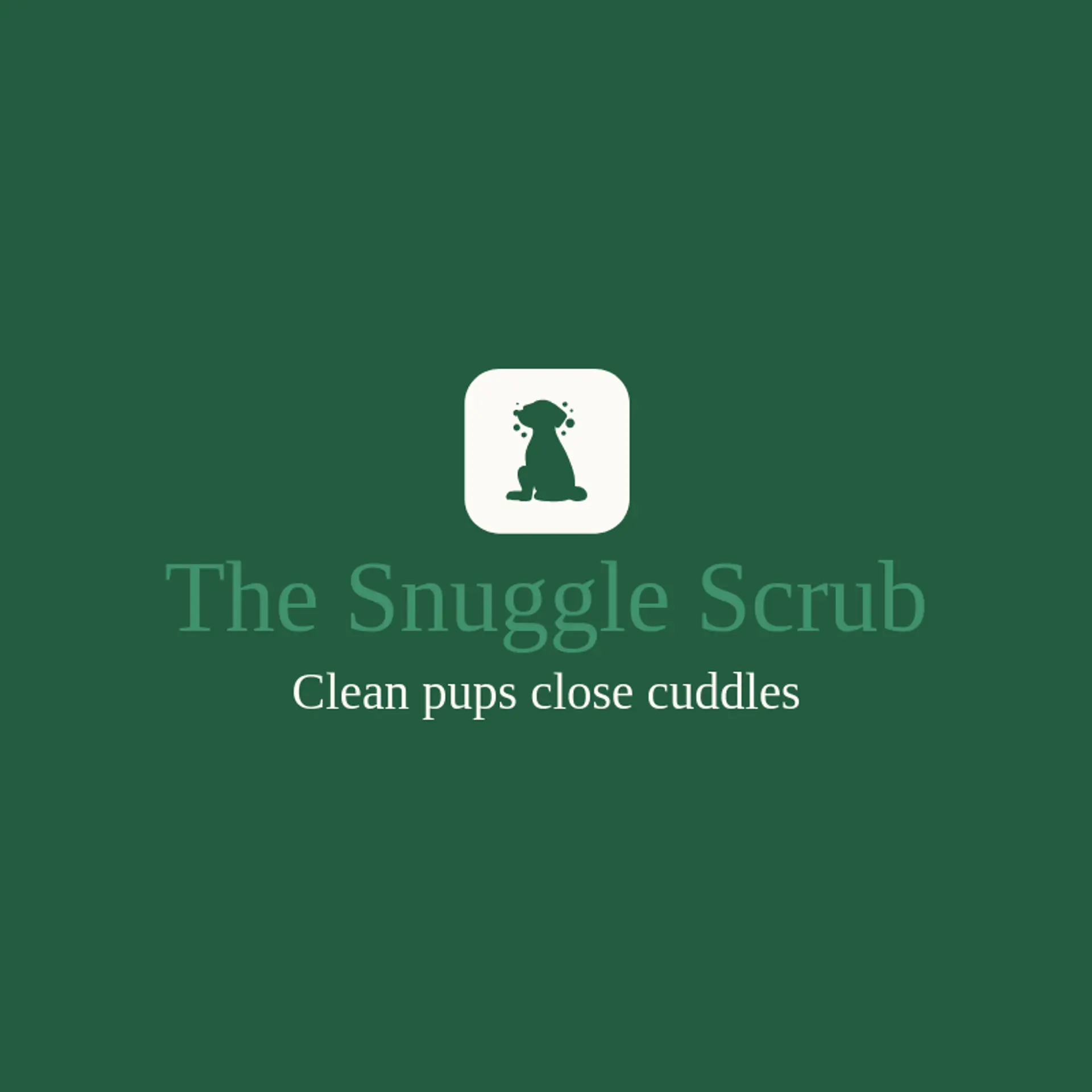 The Snuggle Scrub logo for dog grooming