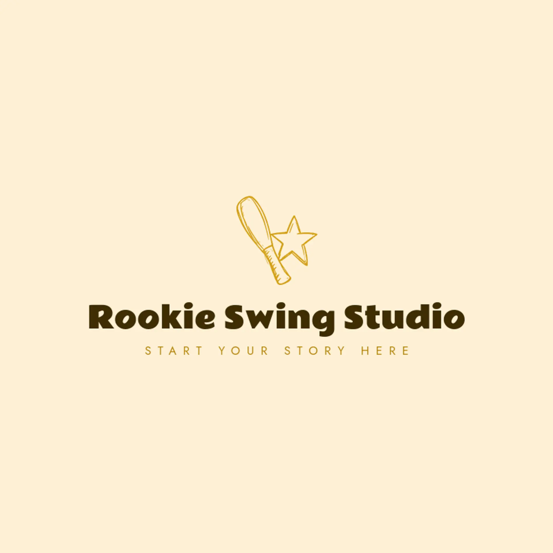 Rookie Swing Studio logo for baseball hat