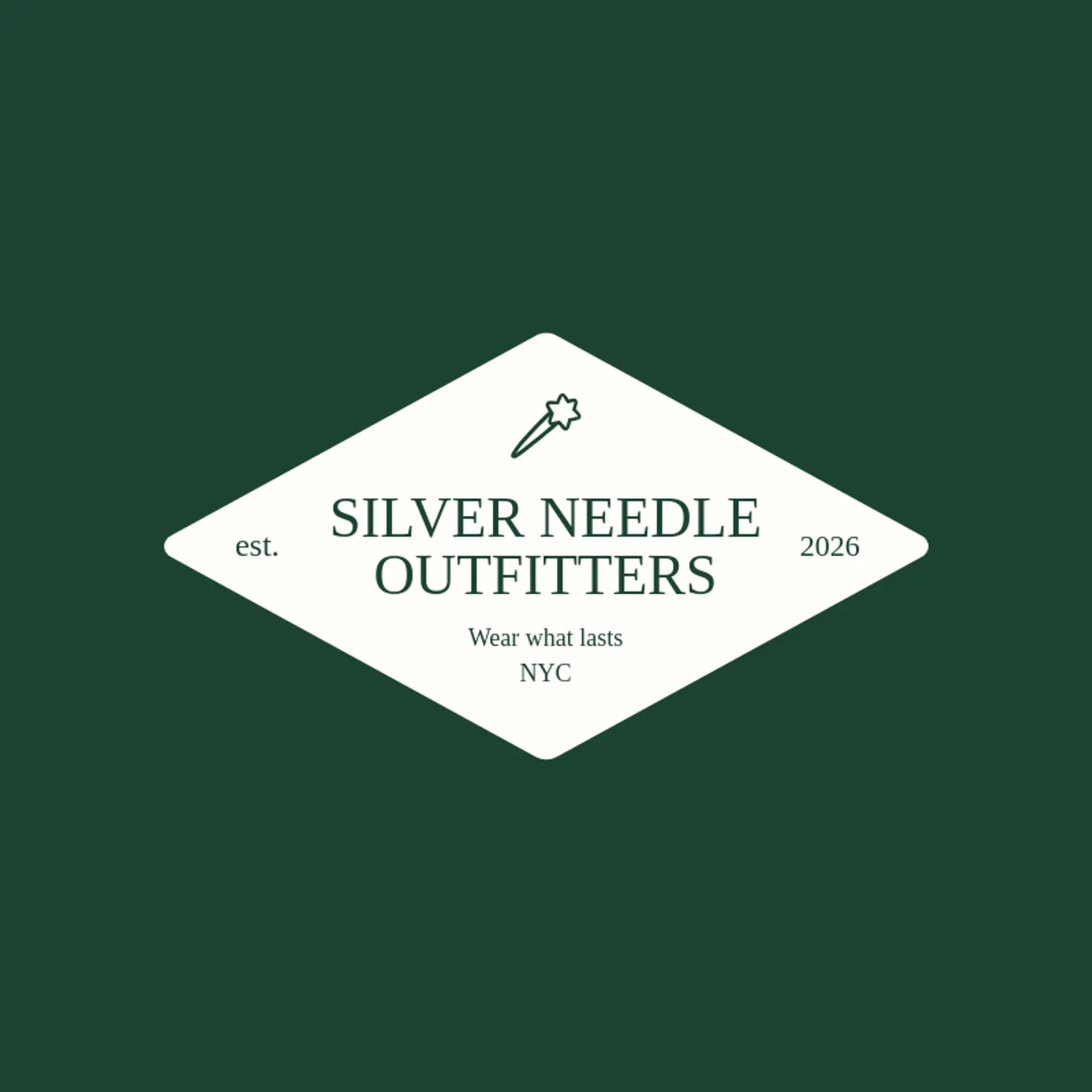 Silver Needle Outfitters logo for denim