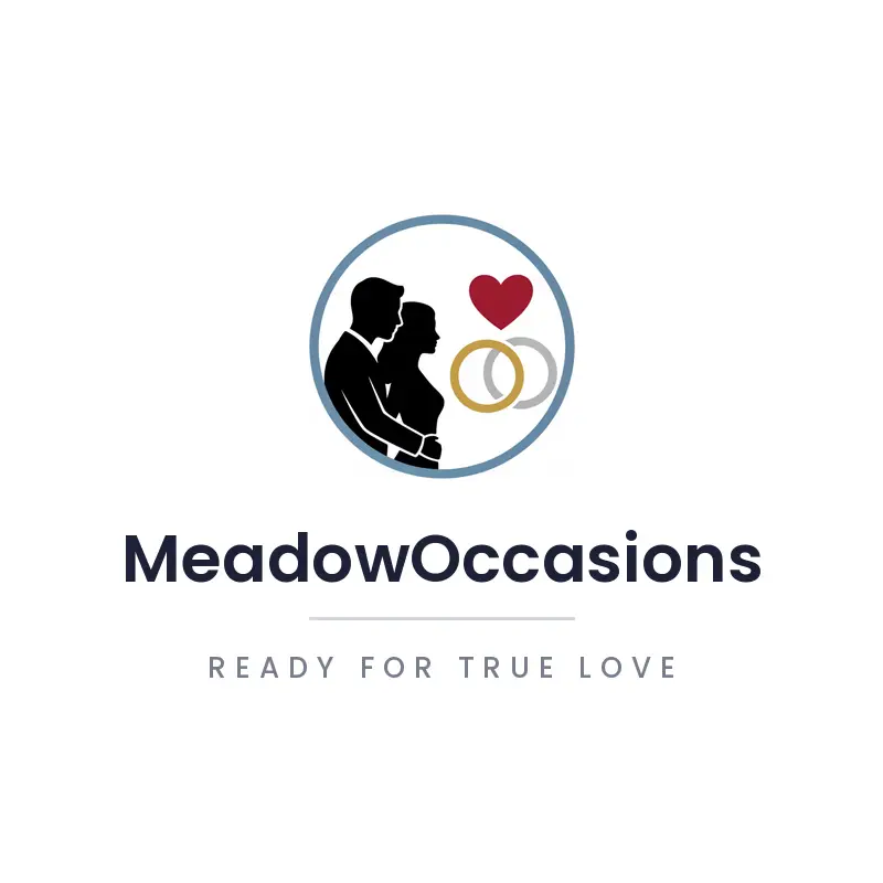 Couple silhouette and rings custom wedding logo