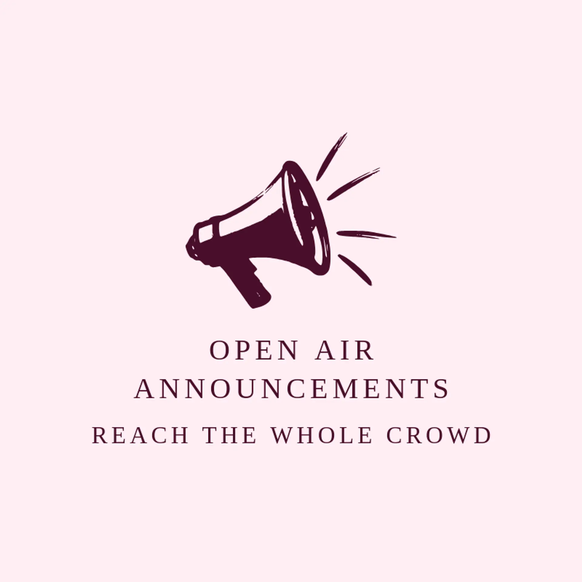 Open Air Announcements logo for megaphone