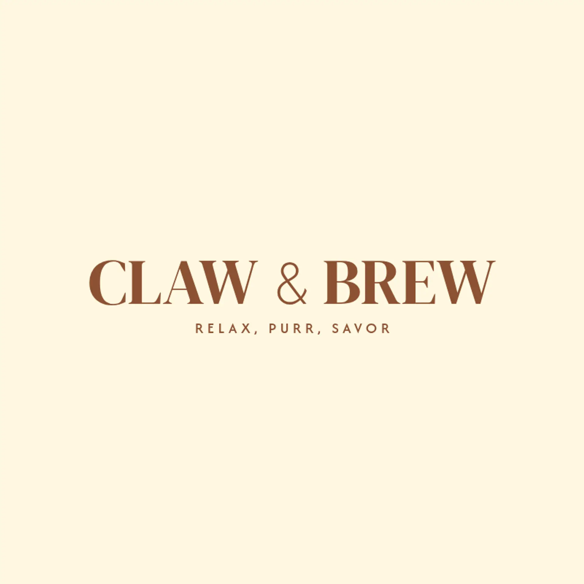 Claw & Brew logo for cat cafe
