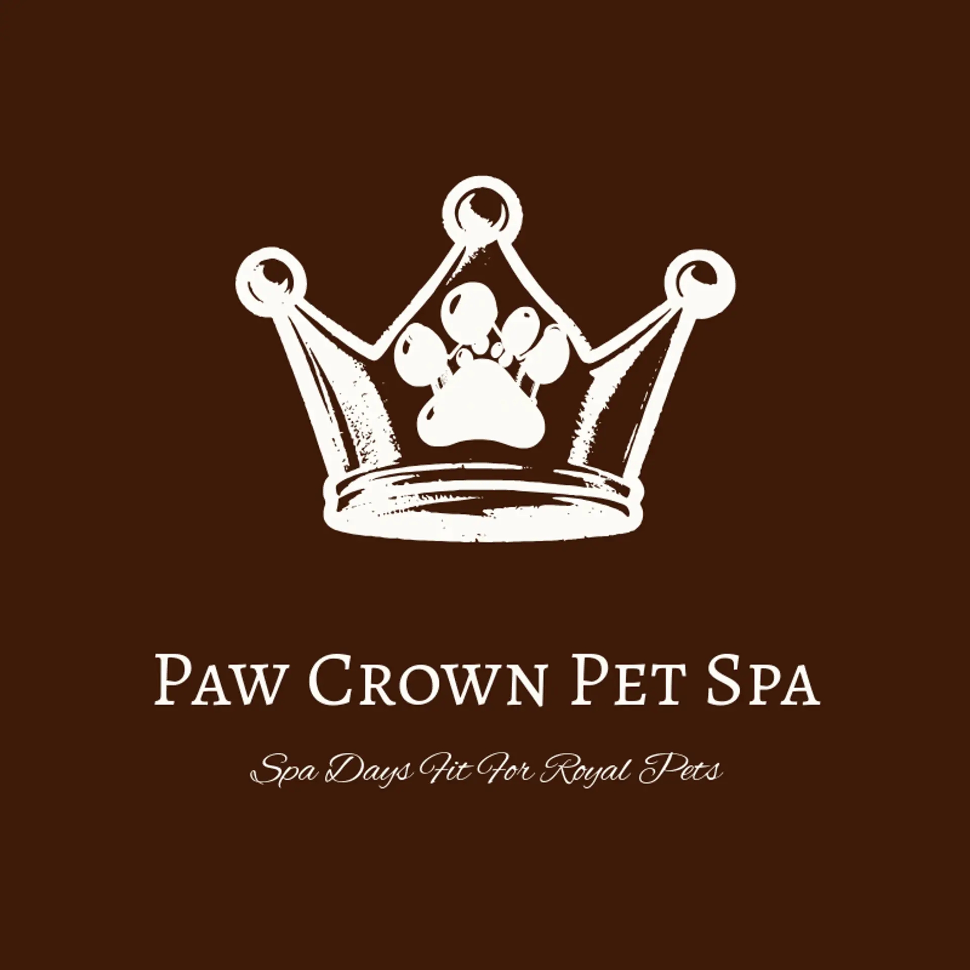 Paw Crown Pet Spa logo for queen