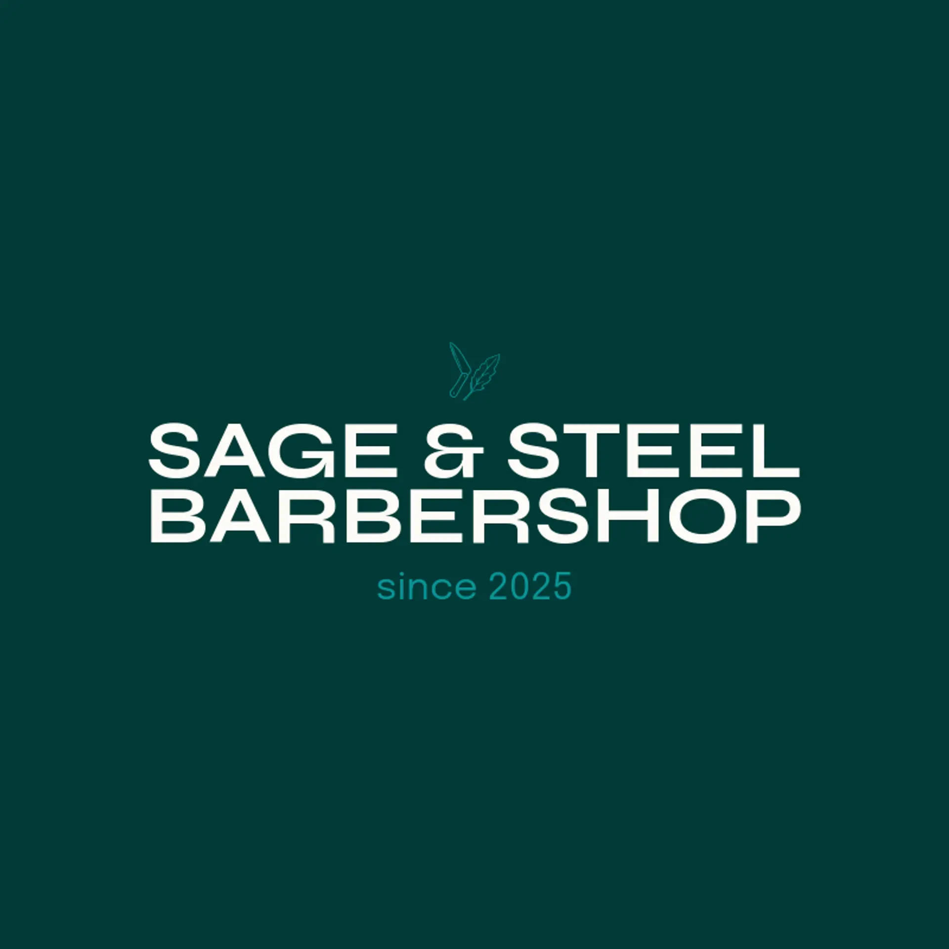 Sage & Steel Barbershop logo for men salon