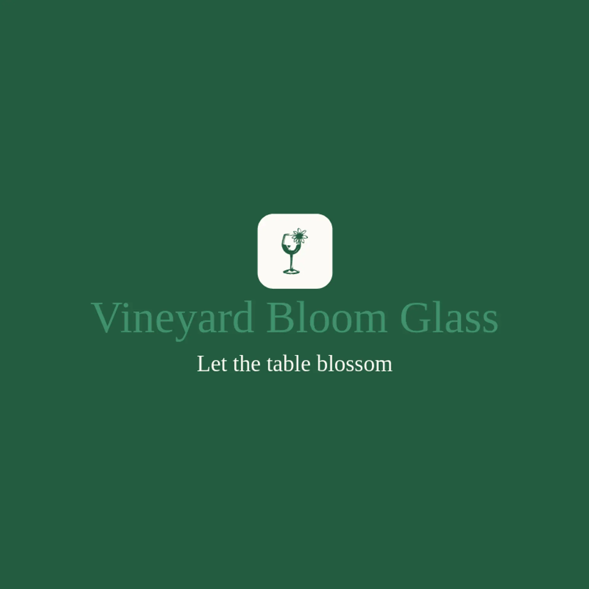 Vineyard Bloom Glass logo for wine glass