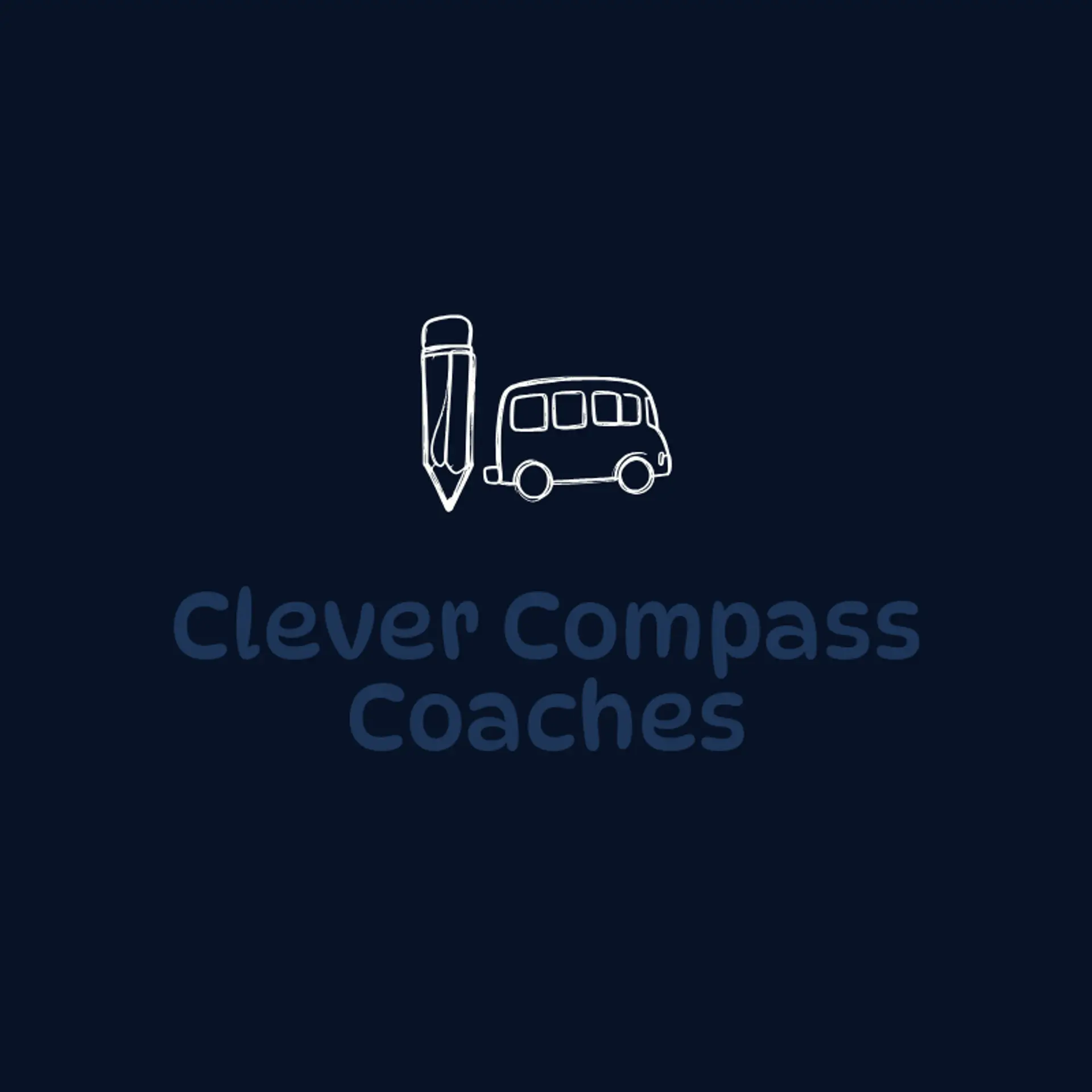 Clever Compass Coaches logo for school bus