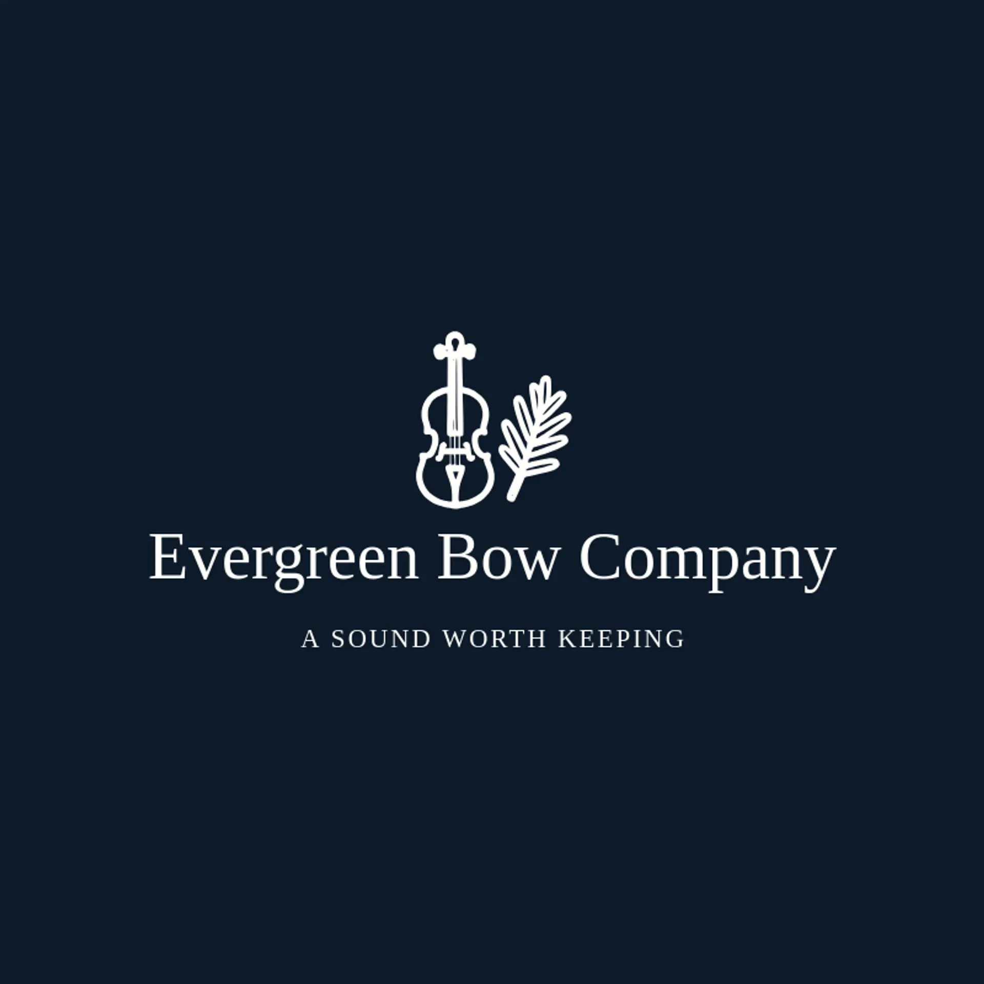 Evergreen Bow Company logo for violin