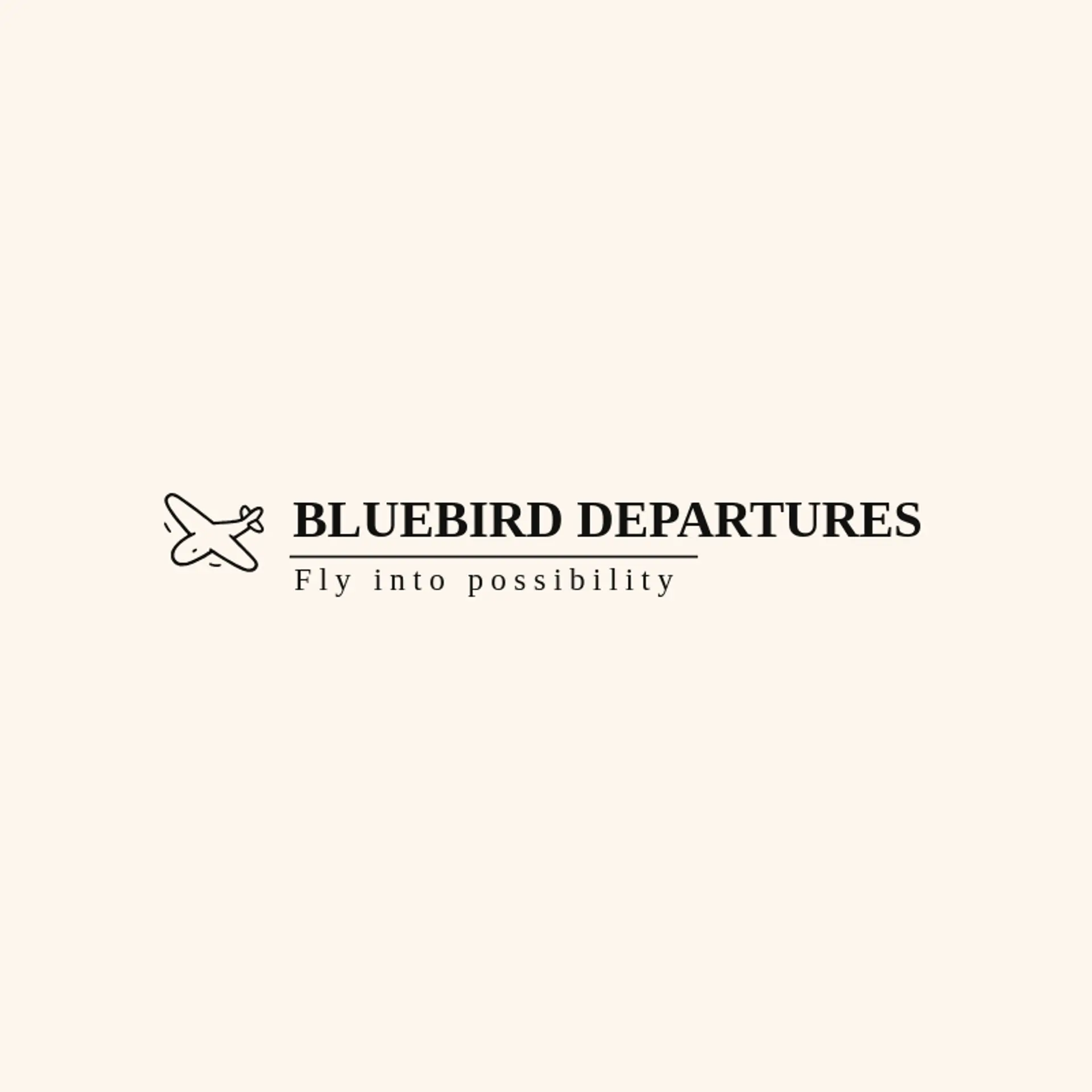 Bluebird Departures logo for airport