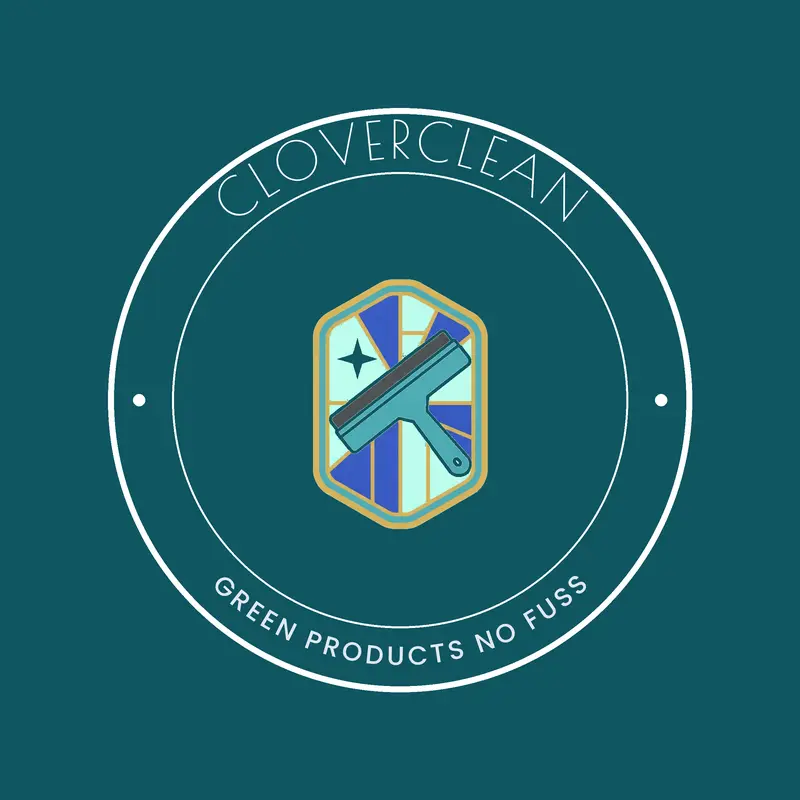 Bubbles and broom logo for a cleaning brand