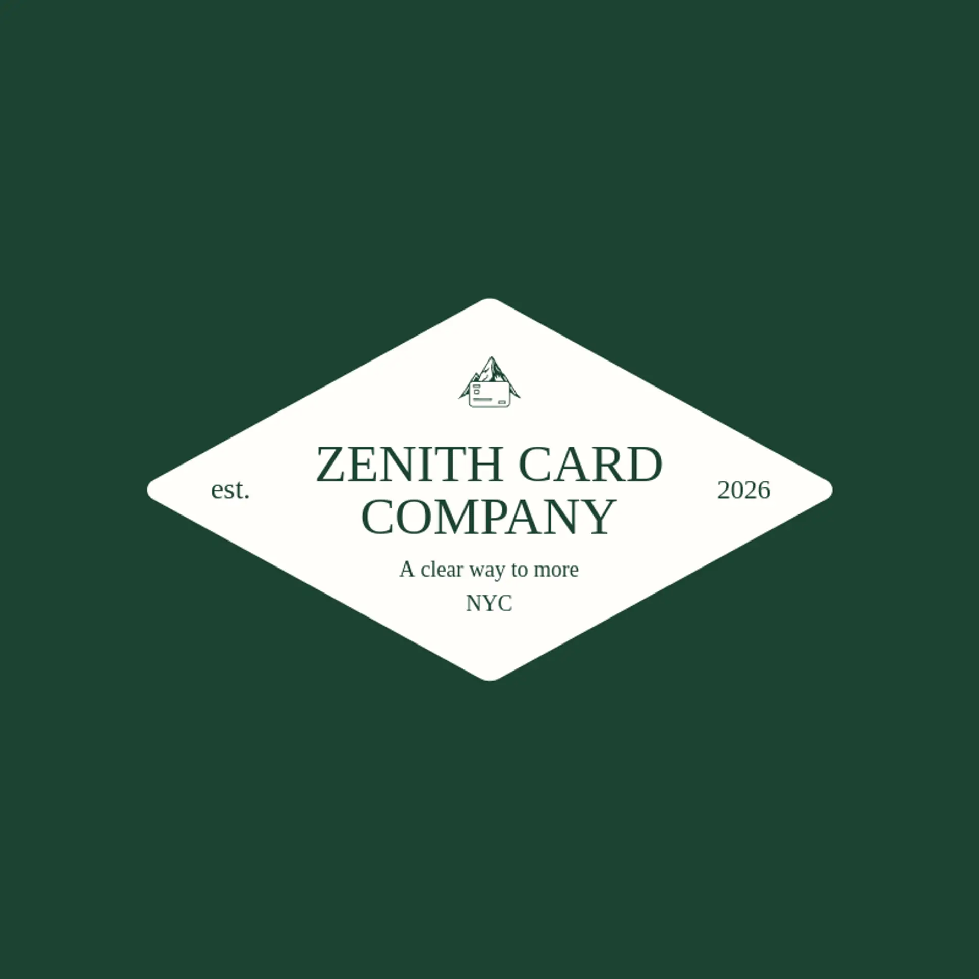 Zenith Card Company logo for credit card